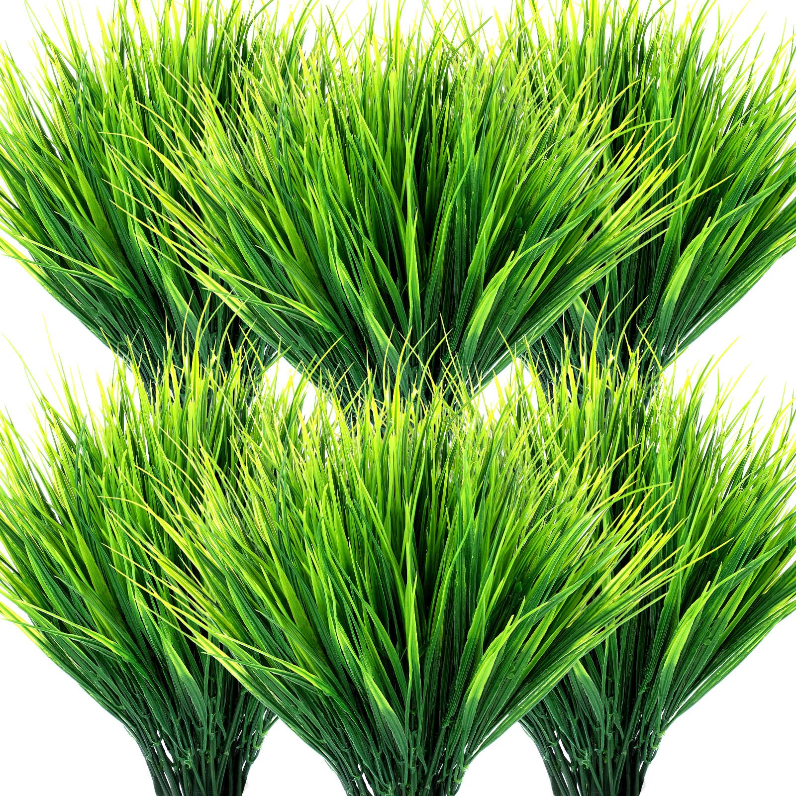 30 Bundles Artificial Outdoor Plants UV Resistant Fake Grasses No Fade Faux Plastic Wheat Grass Greenery Shrubs Garden Porch Window Box Decorating Craft