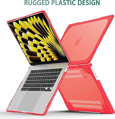 Miniatura 3 de May Chen Funda para MacBook Air M4 de 15 pulgadas A3241 A3114 M3 A2941 M2 Chip 2023 2024 2025, funda rígida de protección resistente plegable con