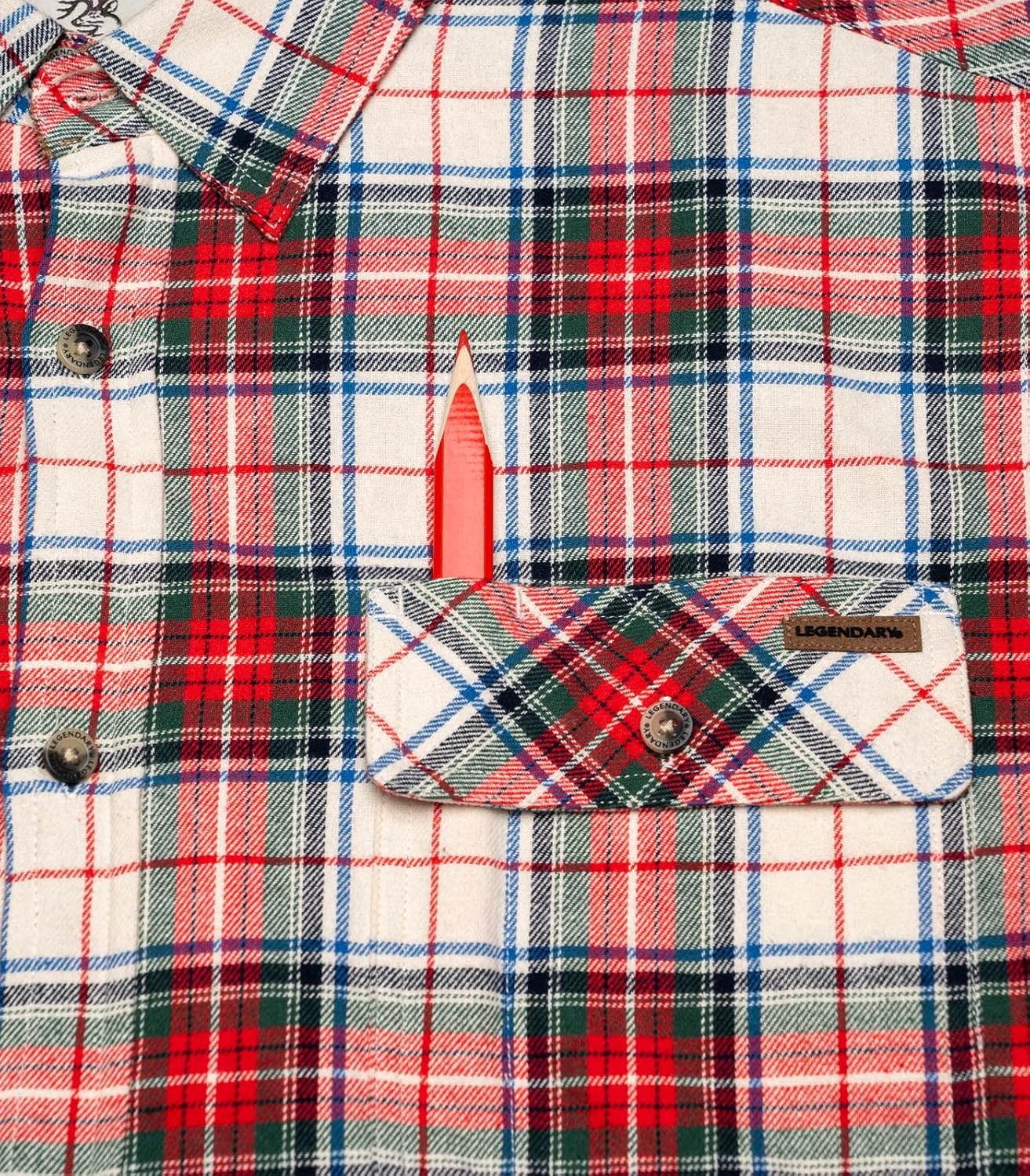 Legendary Whitetails Men's Flannel Shirt Long Sleeve Button Down 100% Cotton - Image 5