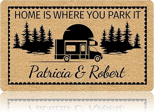 Differ More Tapete de bienvenida personalizado para cámper, tapete de campamento personalizado con nombre de la familia, accesorios para cámper para Differ More Tapete de bienvenida personalizado para cámper, tapete de campamento personalizado con nombre de la familia, accesorios para cámper para
