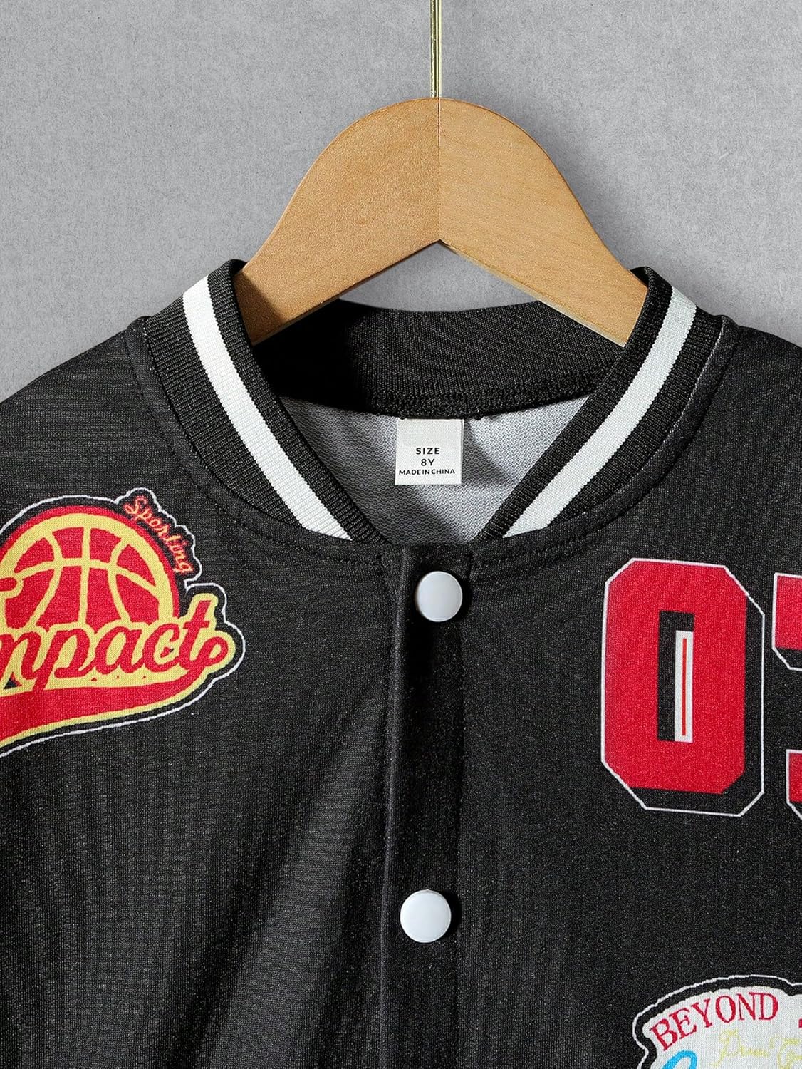 Ltvoo Boys 2 Pieces Sweatsuit Outfits Letter Graphic Bomber Varsity Jacket and Jogger Sweatpants Tracksuit Set for Boy 7-14Y - Image 3