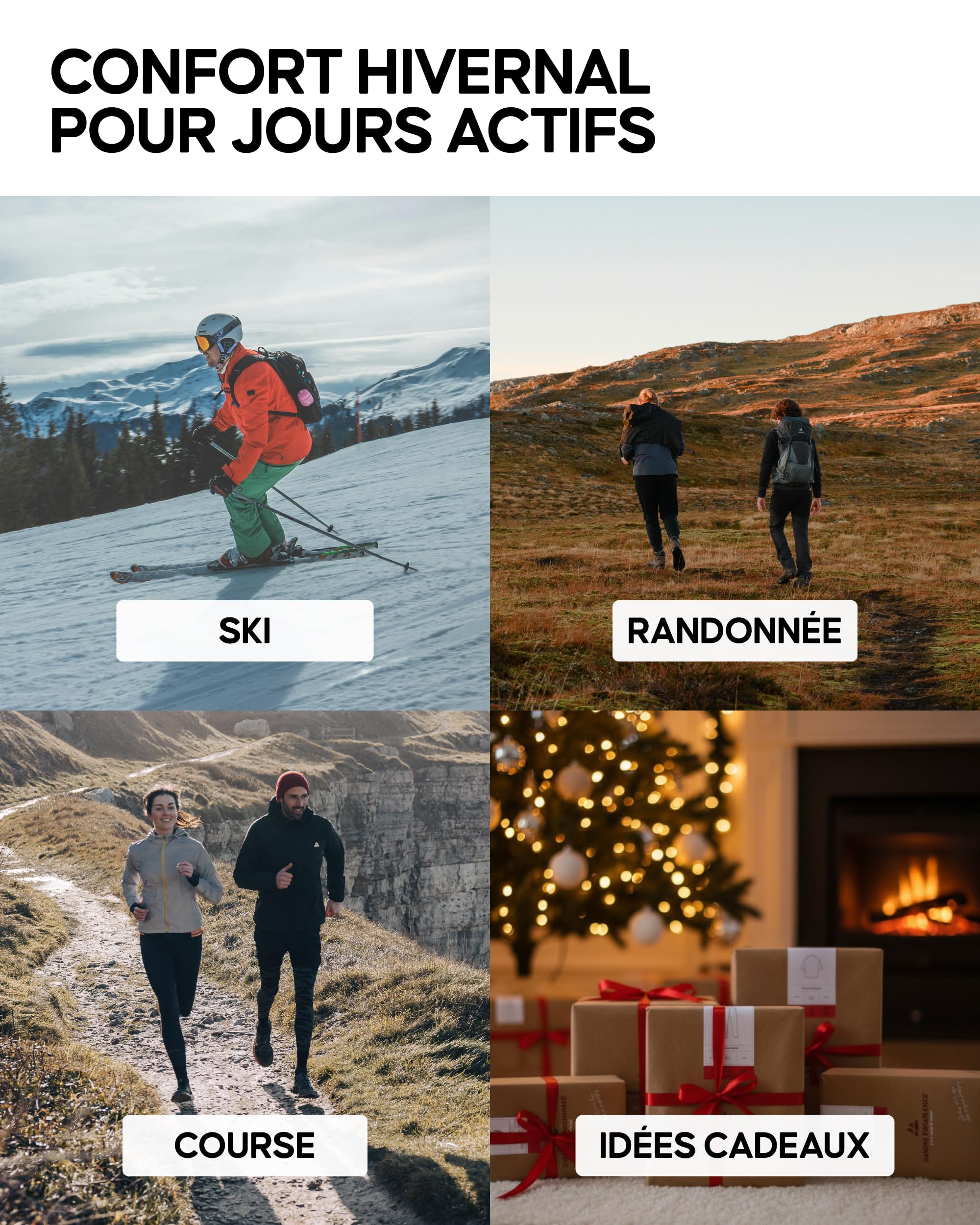 DANISH ENDURANCE Bandeau en Laine Mérinos, Lot de 1 ou 2 | Bandeau en Laine Mérinos, Chaud, Respirant et Résistant aux Odeurs, pour la Randonnée, la Course et le Vélo, Unisexe