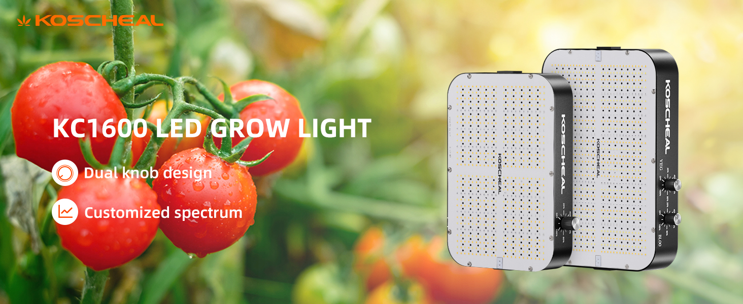KOSCHEAL 2025 Upgrade KC1600 Dimmable Plant Grow Light: 3 Modes