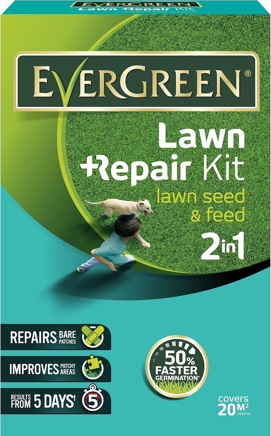 Evergreen Lawn Repair Kit 20 Sq M Lawn Food and Grass Seed Amazon.co