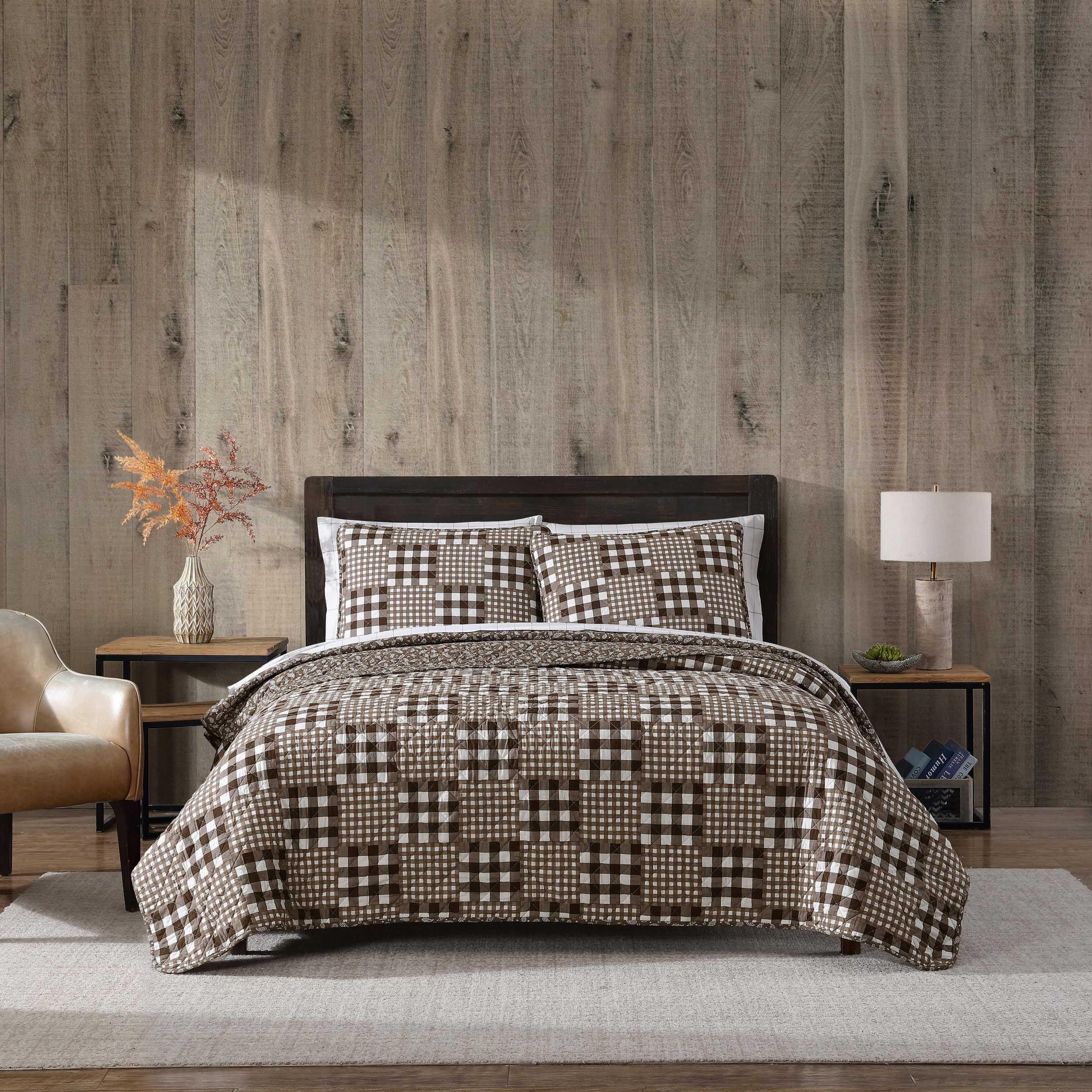 Juego De Ropa De Cama Eddie Bauer - Edredón Ligero 100% Algodón Reversible, Prelavado, Individual