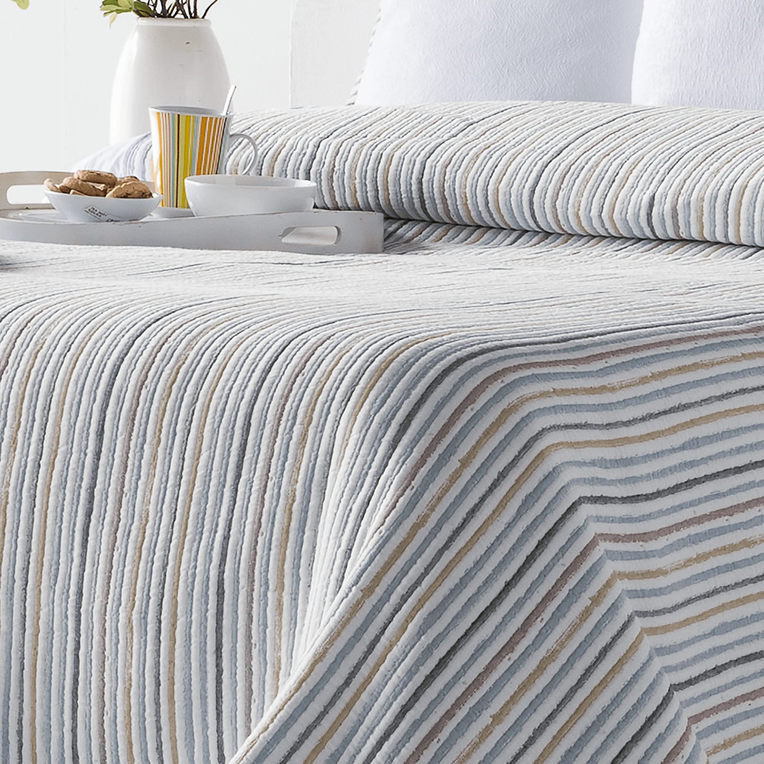 VIALMAN Couvre-lit léger Bouti Sofia 14 pour lit Double de 180 y 200 cm | Couvre-lit 180 y 200 | Taille du Quilt 270 x 270 cm, Couleur Beige