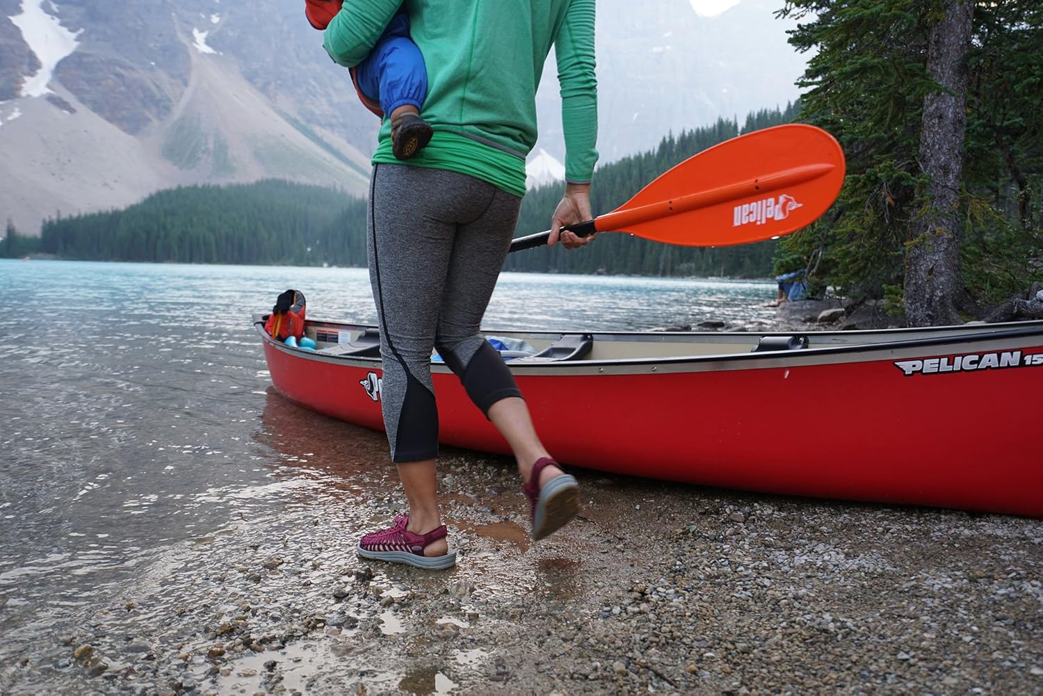 Pelican Boats - Canoe Paddle – PS0134-3 - Beavertail Blade, Aluminum Shaft with Comfortable T-Grip Handle, 57"