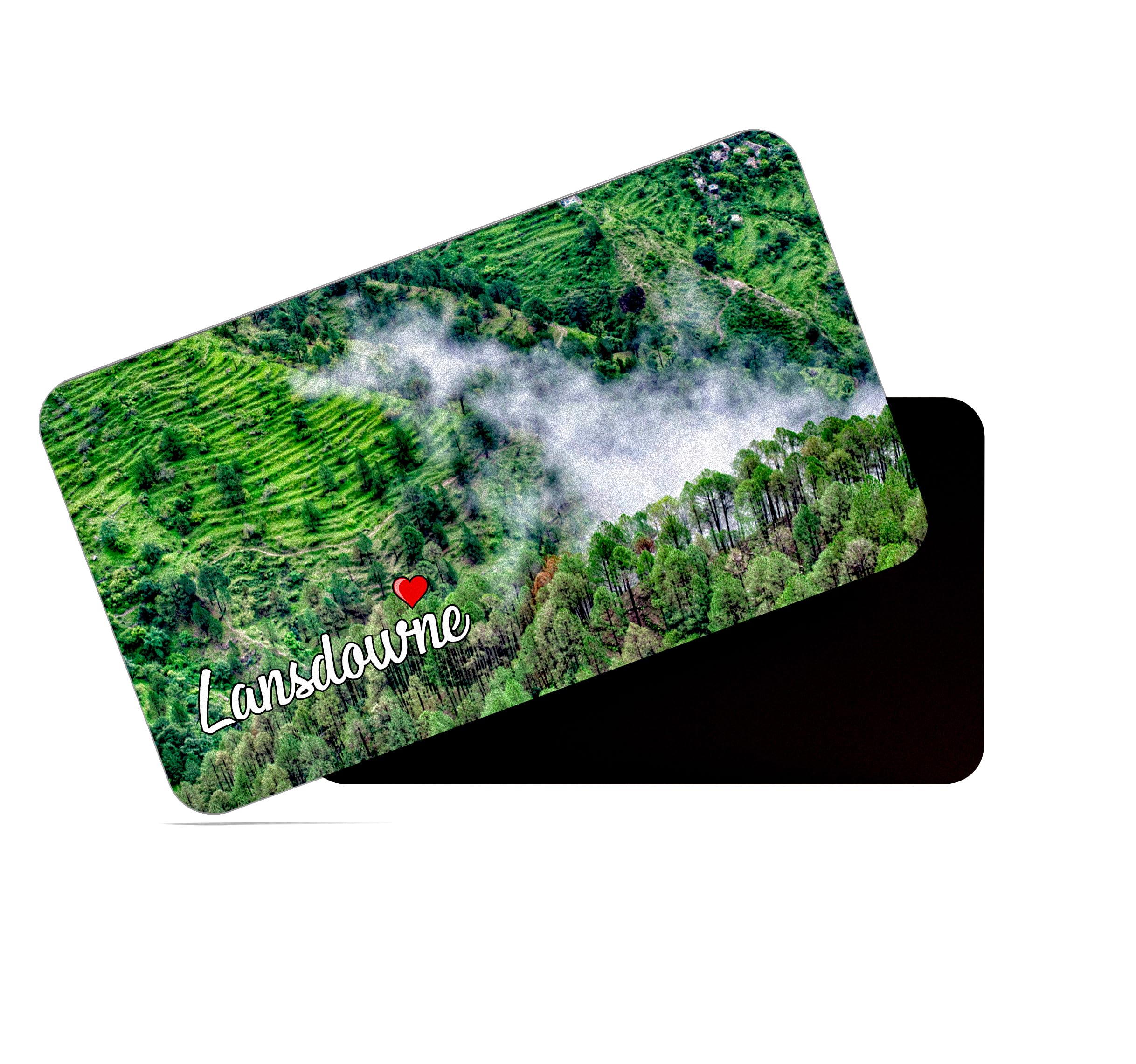 dhcrafts Rectangular Rubber Fridge Magnet/Magnetic Card Multicolor Uttarakhand Lansdowne D1 Design Pack of 1 (8.6cm x 5.4cm)