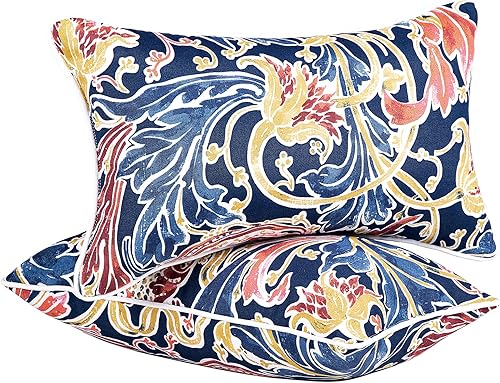 JMGBird Almohadas lumbares para exteriores, almohadas impermeables con relleno, paquete de 2, 12 x 20 pulgadas, añade un toque de color a tu aire