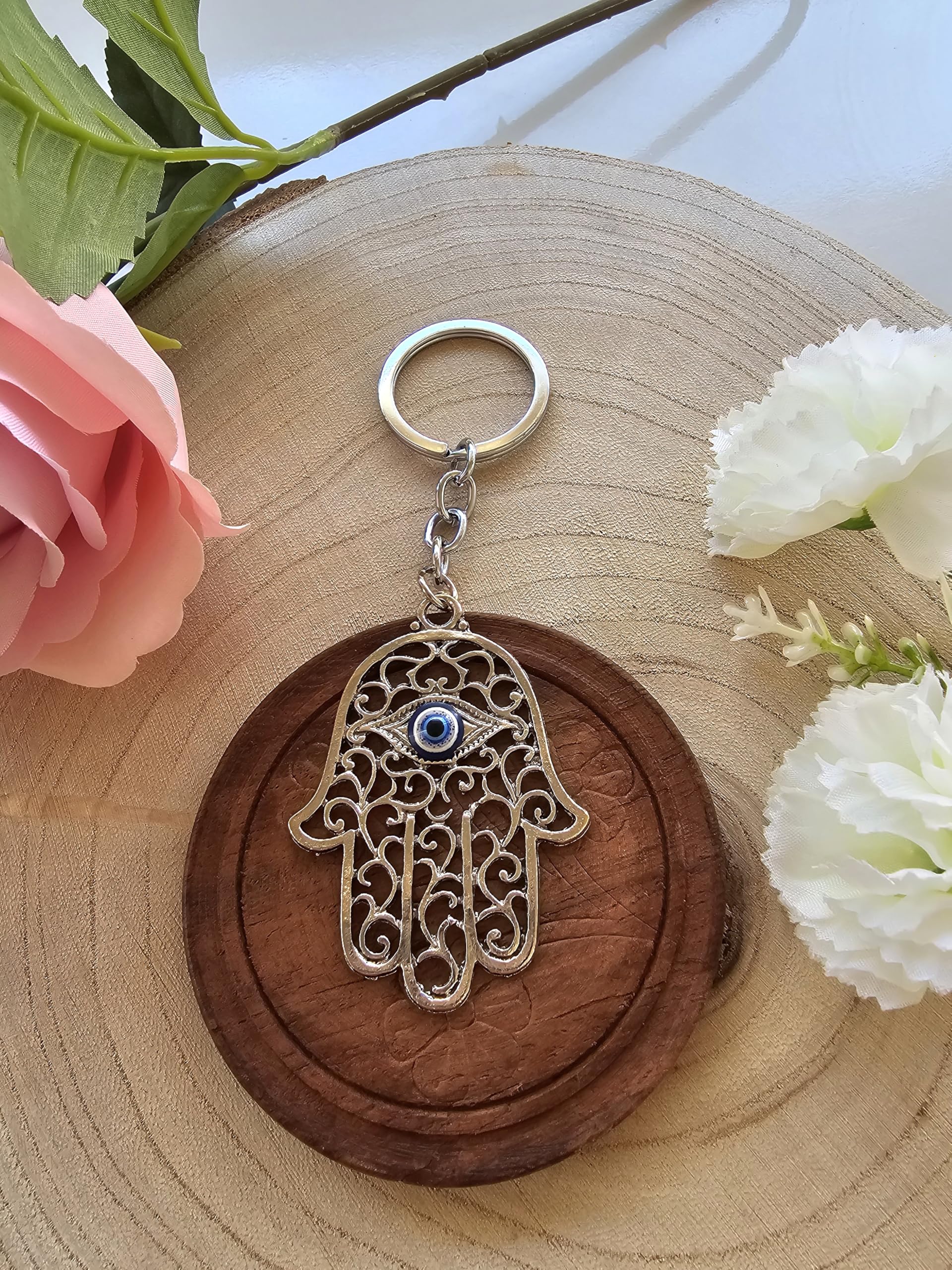 Hamsa Portachiavi Mano Di Fatima Con Occhio Turco – Ciondolo Protettivo Argento #2