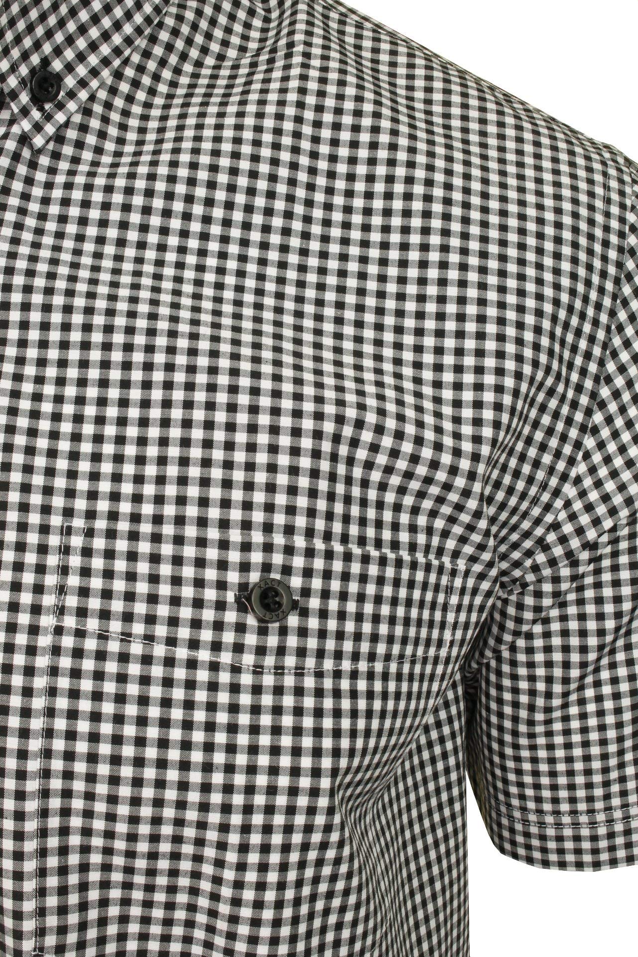 Xact Camicia a Quadretti da Uomo con Colletto a Bottoni e Maniche Corte, vestibilità Regolare
