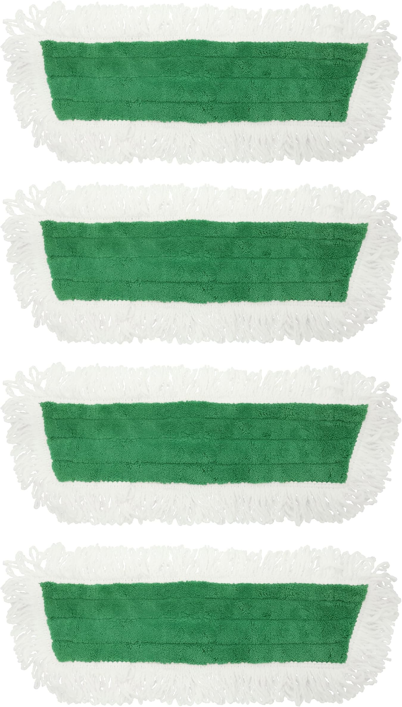 Xanitize Microfiber Replacement Mop Pad Loop-end Dry Duster, Home & Commercial Cleaning Refills, Green - Fits 18 (4-pack)