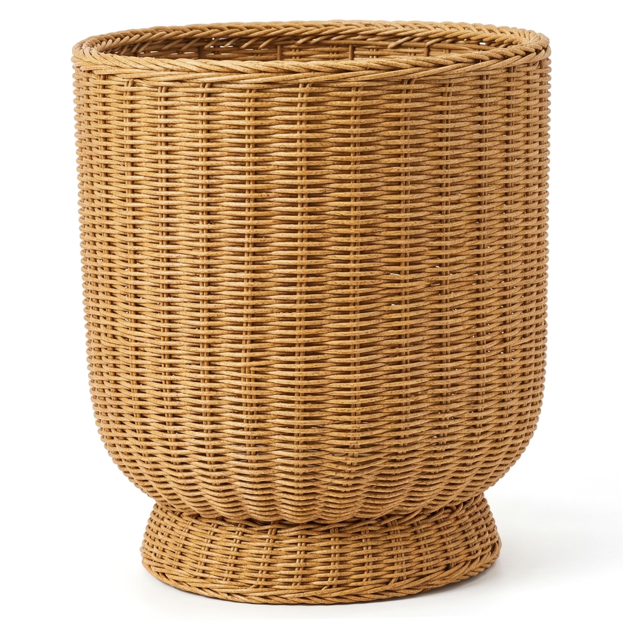 Syglawnd Wicker Planter, Handwoven Plant Basket Decorative Urn Planter Flower Holder for Indoor & Outdoor, Large, Wicker