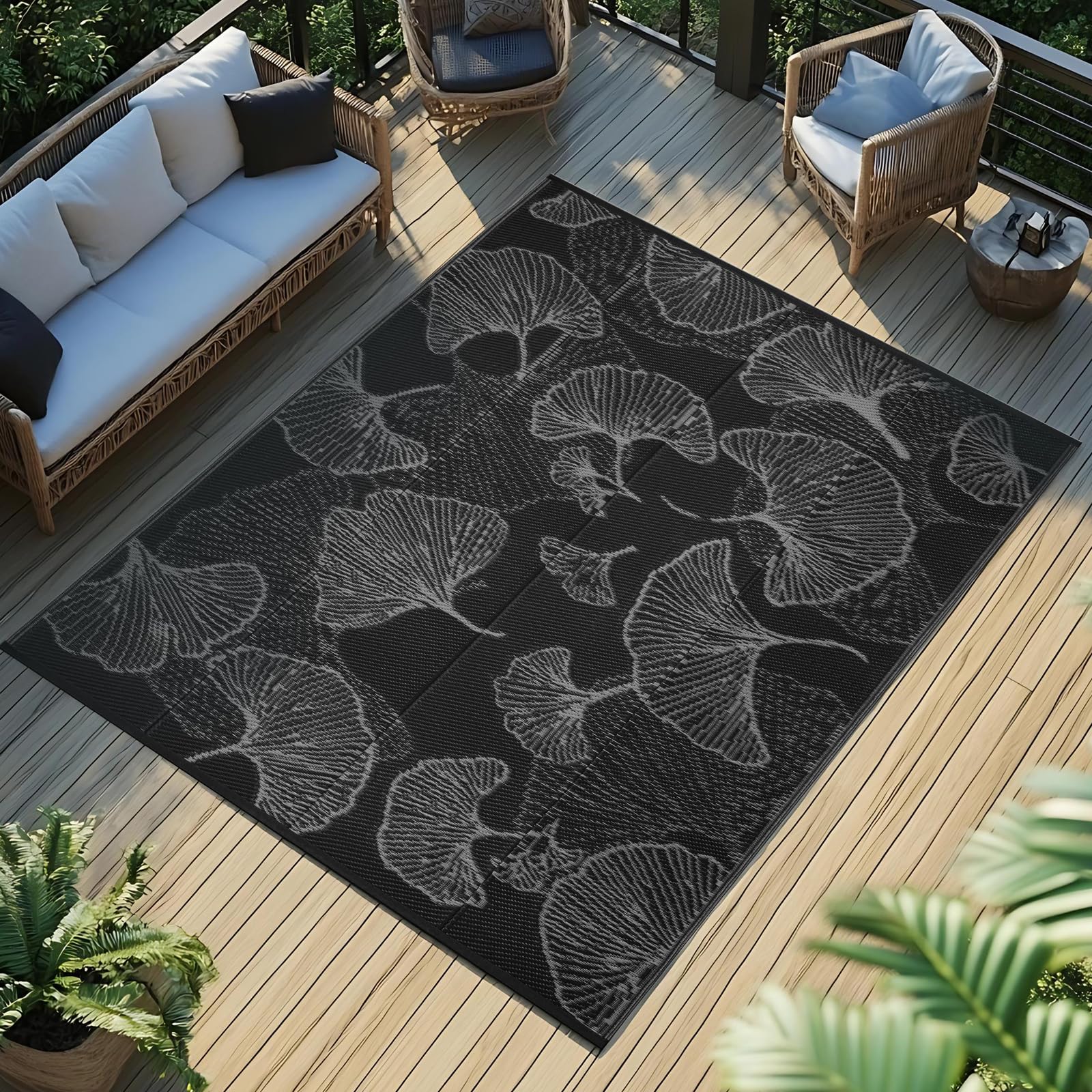 Alfombra Exterior Retro Gran Superficie - 40x60cm, Resistente Intemperie, Para Balcón, Terraza, Jardín, Picnic, Patio