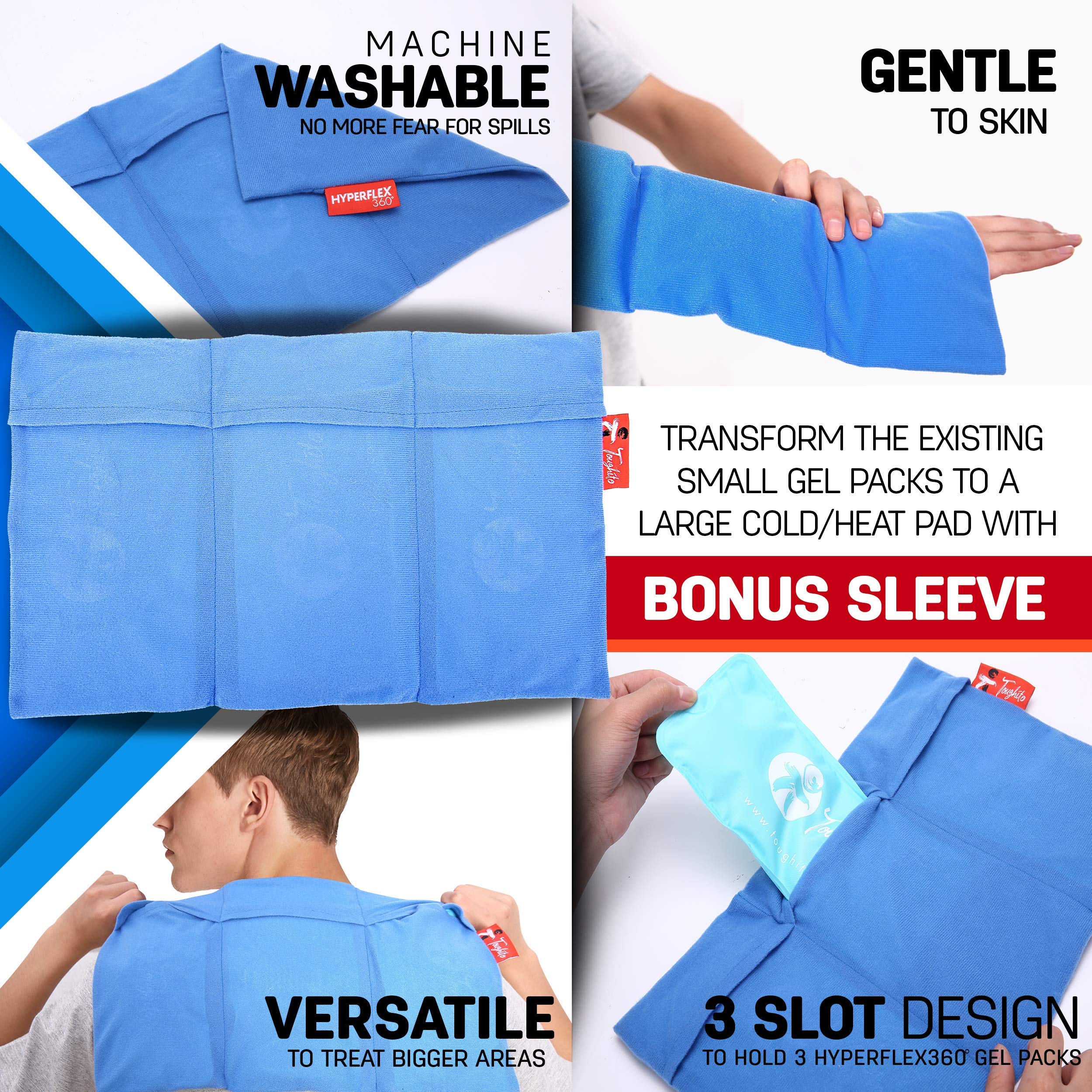 Ice Packs for Injuries Reusable Gel Ice Pack 3 in 1 Set Back