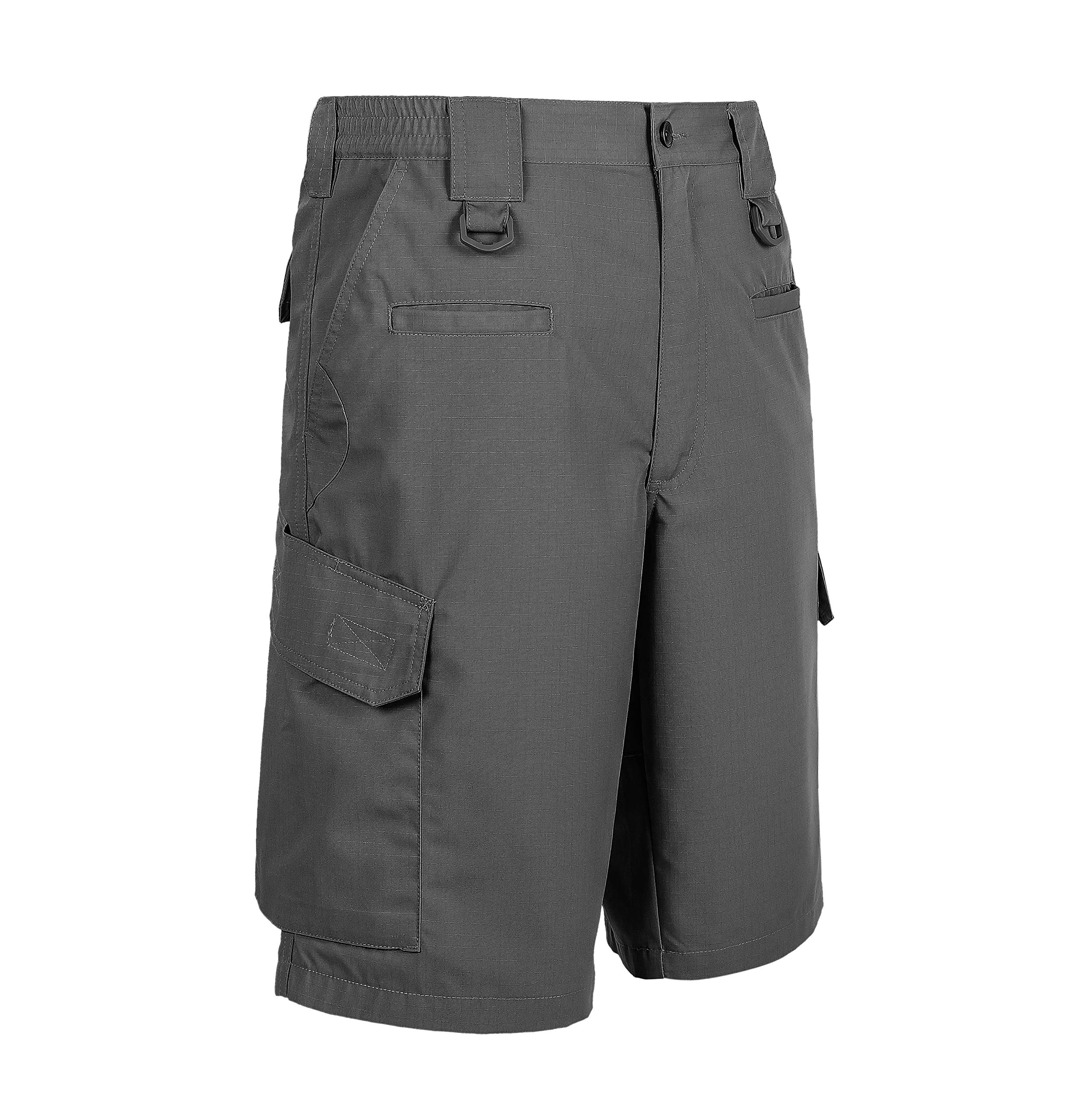 LA Police Gear LAPG Men's Operator Elastic Waistband Tactical Shorts, Durable Outdoor Workout Cargo Shorts for Men