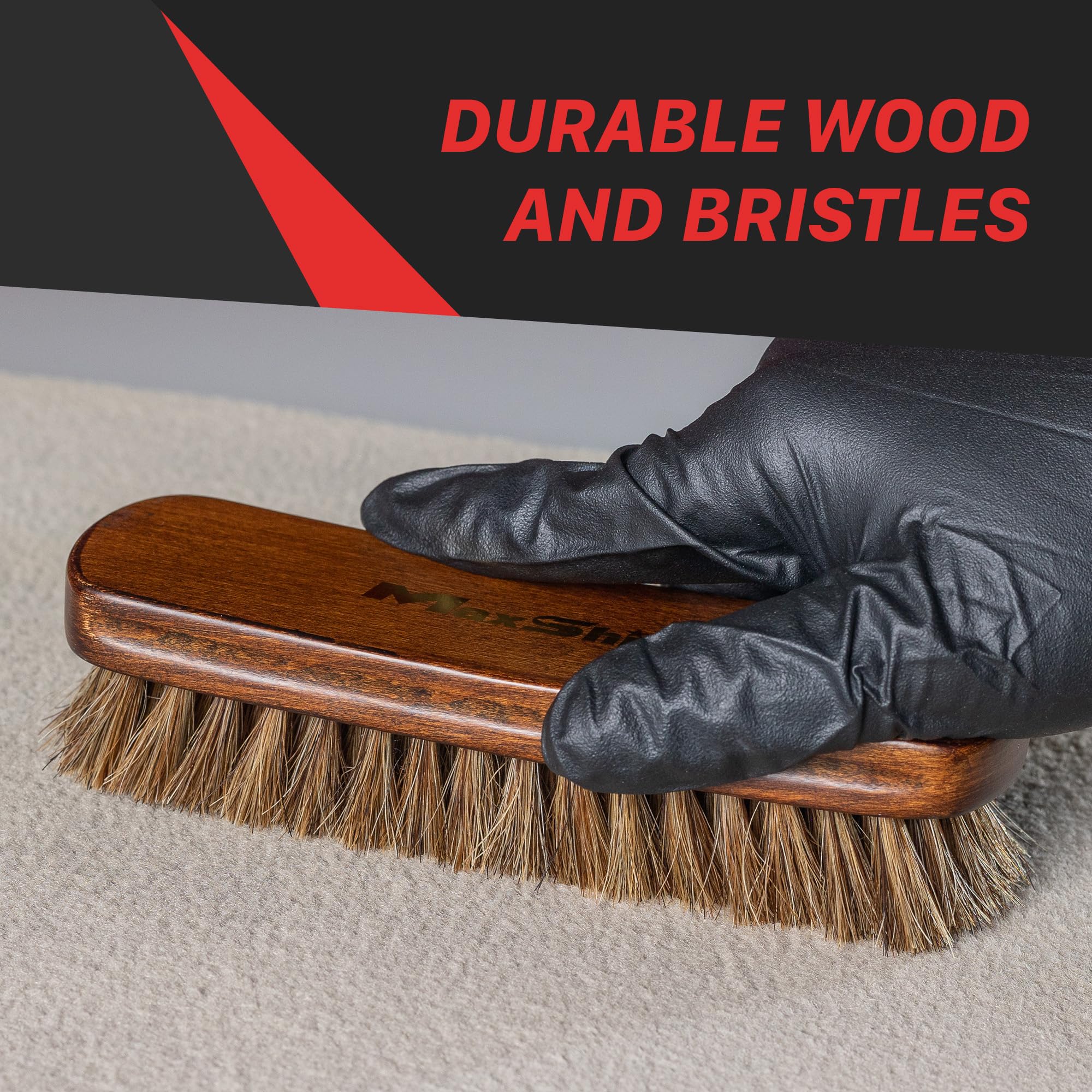 Maxshine Cepillo de Limpieza Suave de Pelo de Caballo Fino Natural para Detalles de Coche, tapicería de alfombras (pequeño)