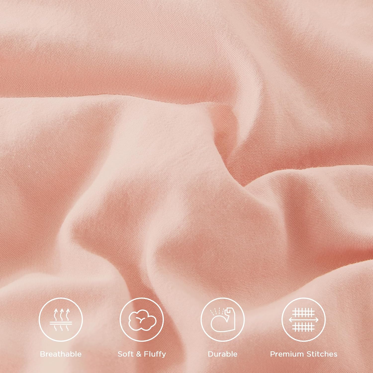 Andency Blush King Comforter Set(104x90Inch), 3 Pieces Farmhouse Shabby Chic Ruffle Bedding Comforter Sets, Lightweight Fluffy All Season Soft Microfiber Bed Set - Image 8