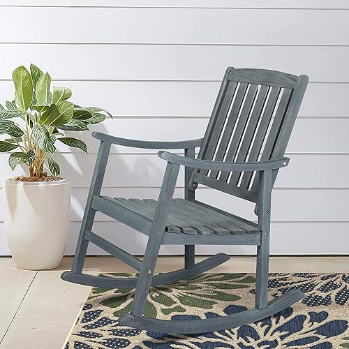 Miniatura 2 de JONATHAN Y RCK102B Penny Classic - Mecedora de madera de acacia para patio al aire libre, 300 libras, para jardín, césped, patio trasero, piscina,