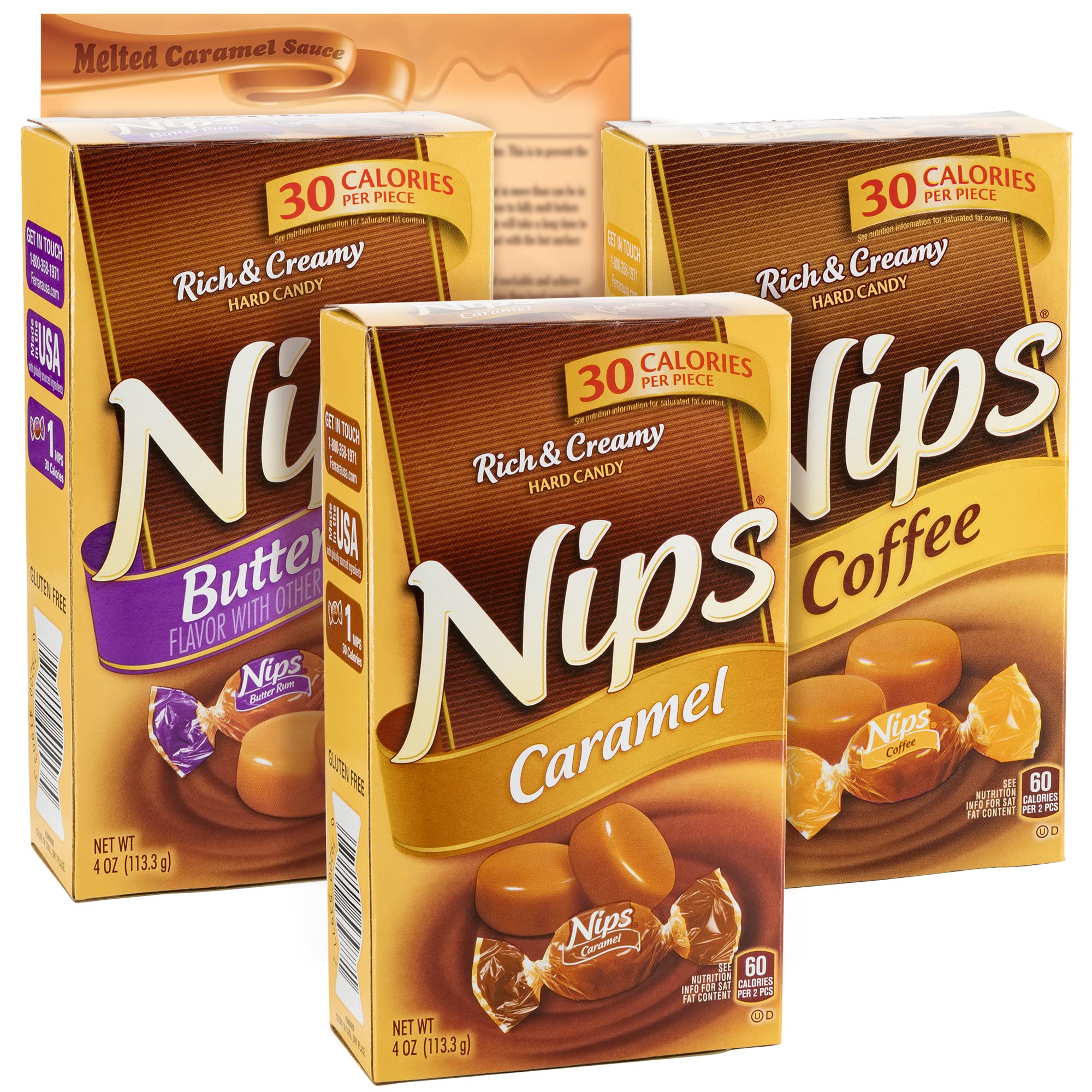 Buy Nips Candy Variety Pack 3 flavors 1 box each Coffee, Butter