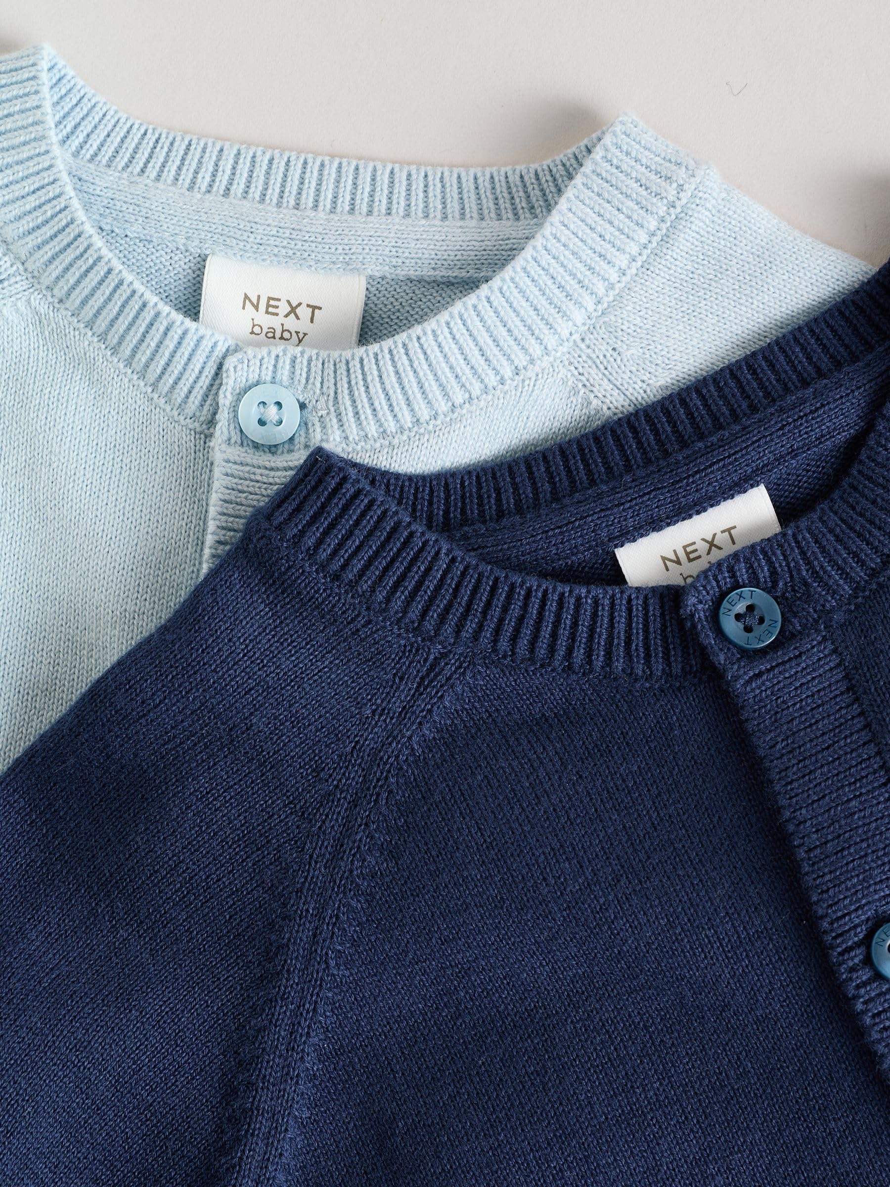 NEXT Bambini Confezione da 2 cardigan in maglia per neonati in 100% cotone