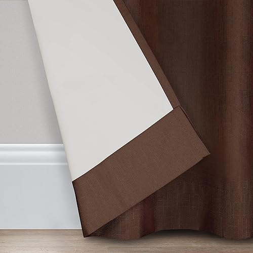 Miniatura 6 de Eclipse Kendall Cortinas térmicas opacas blackout con bolsillo para cortinero para ventana de dormitorio o sala 1 pliego 42 x 54 pulgadas chocolate