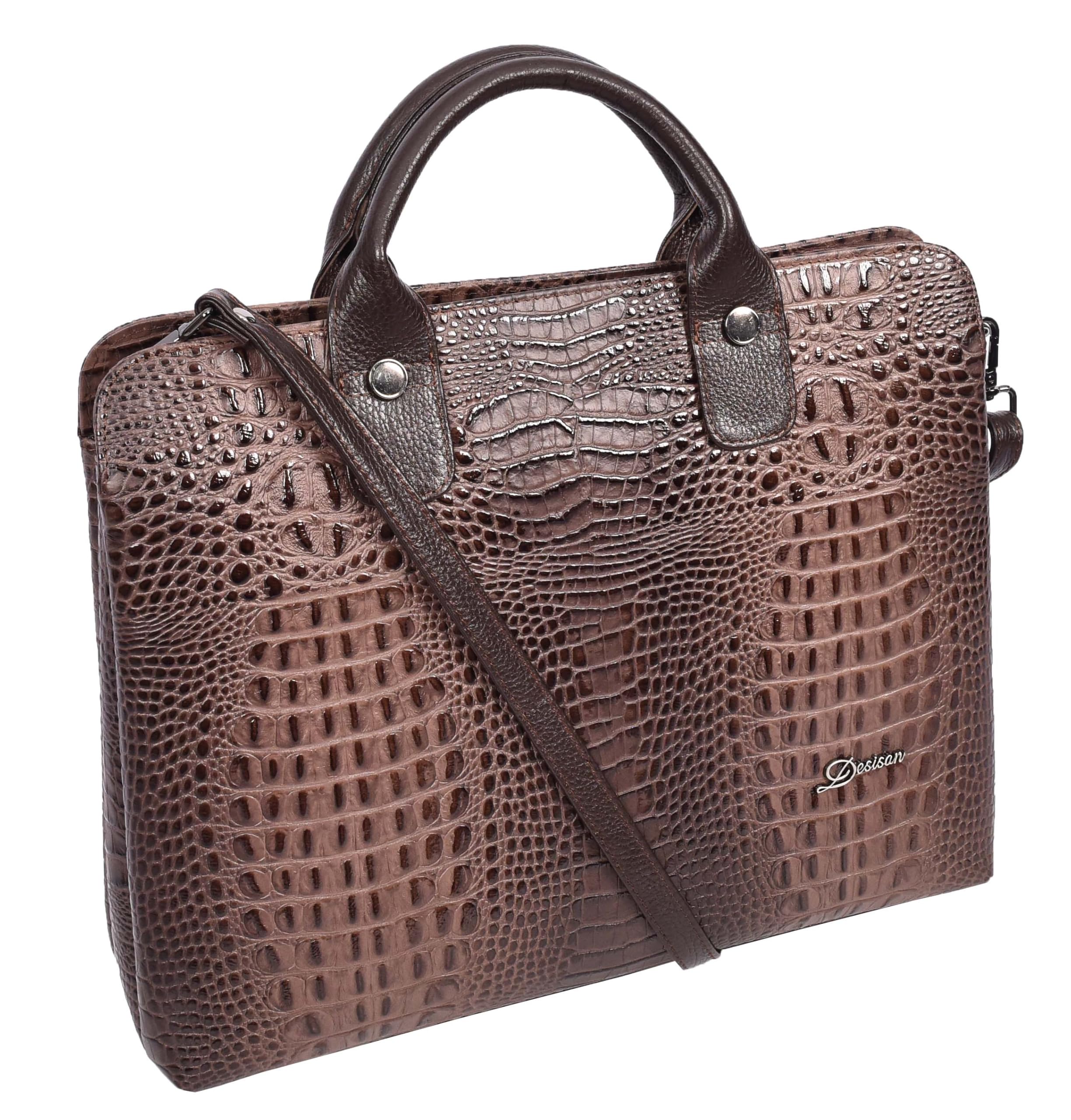 Sac à main cuir véritable imprimé écossais femme A4 large - 8