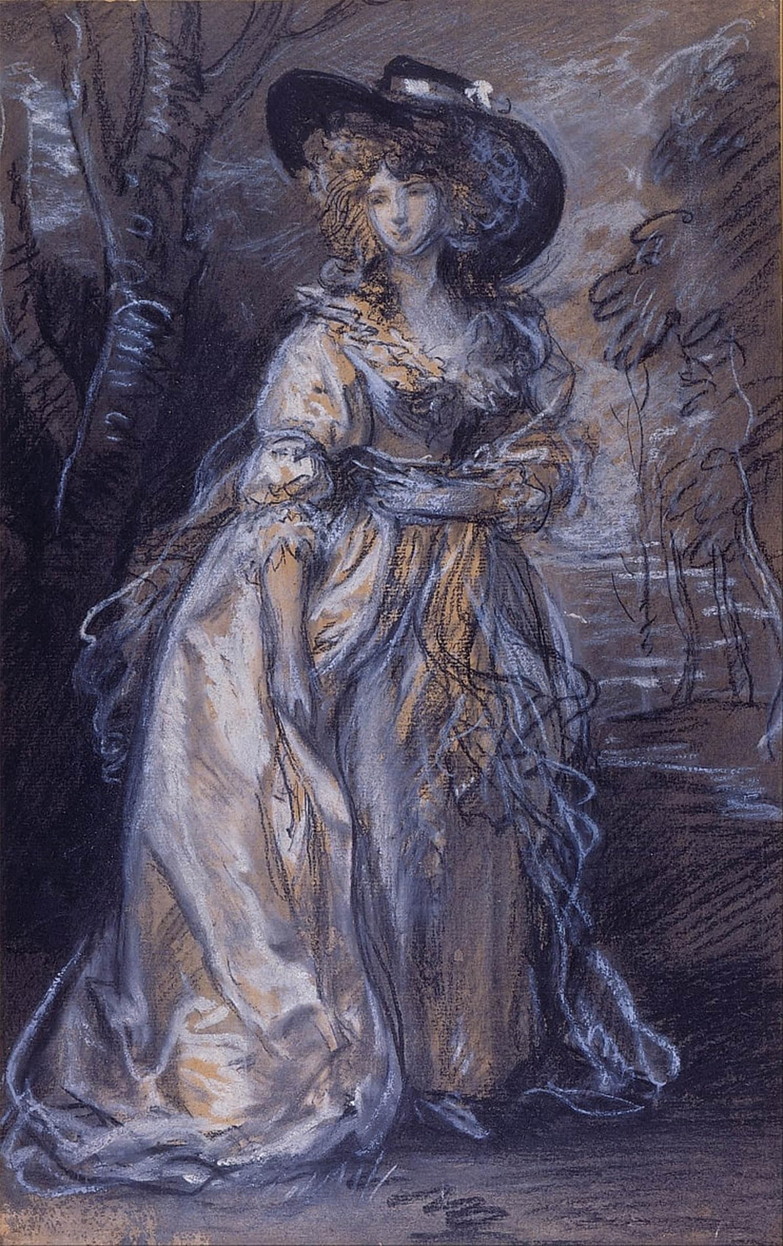 Posteriik No Frame Famous Print Pop Art Wall Art Graffiti Study Of A Lady By Gainsborough Art Prints For Home Decor 60X90cm