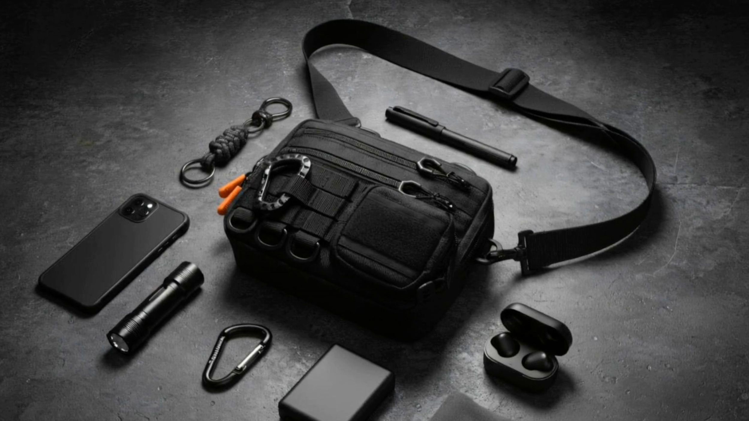 Fitdom Black Small Tactical Messenger Bag For Men. This EDC Has