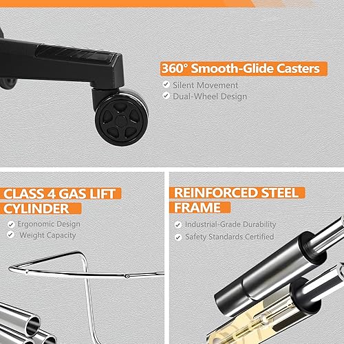 Miniatura 6 de Silla de juego Dowinx de tela con colchón de muelles de bolsillo, silla de juego de masaje de tela con reposacabezas, silla de computadora