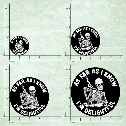 Miniatura 6 de 314PI (3 piezas) Según lo que sé, soy encantador, pegatinas divertidas de esqueleto, pegatinas de conciencia sobre la salud mental, pegatina de