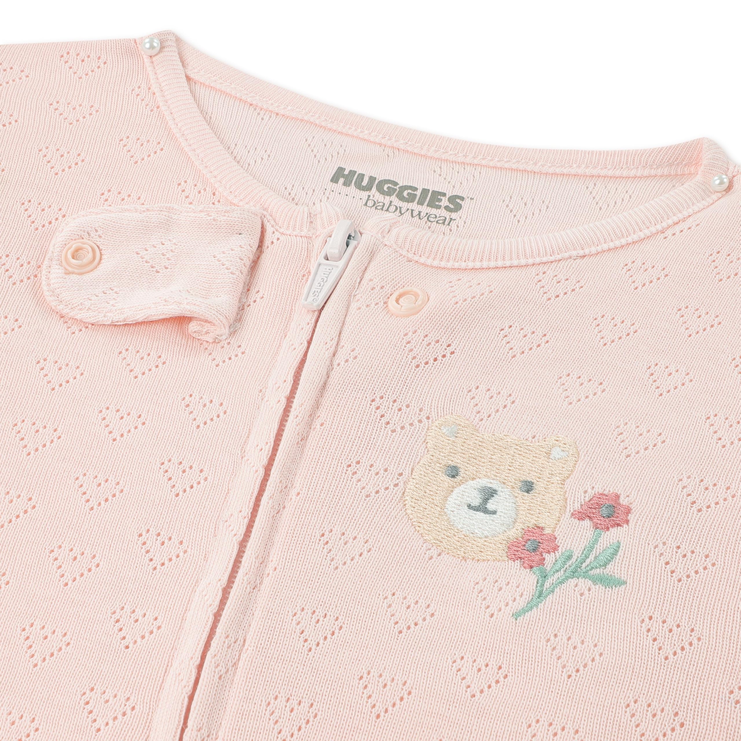 HUGGIES Mädchen Huggies Footed Coveralls 2-pack Trainingsanzug mit Füßen, 2 Stück
