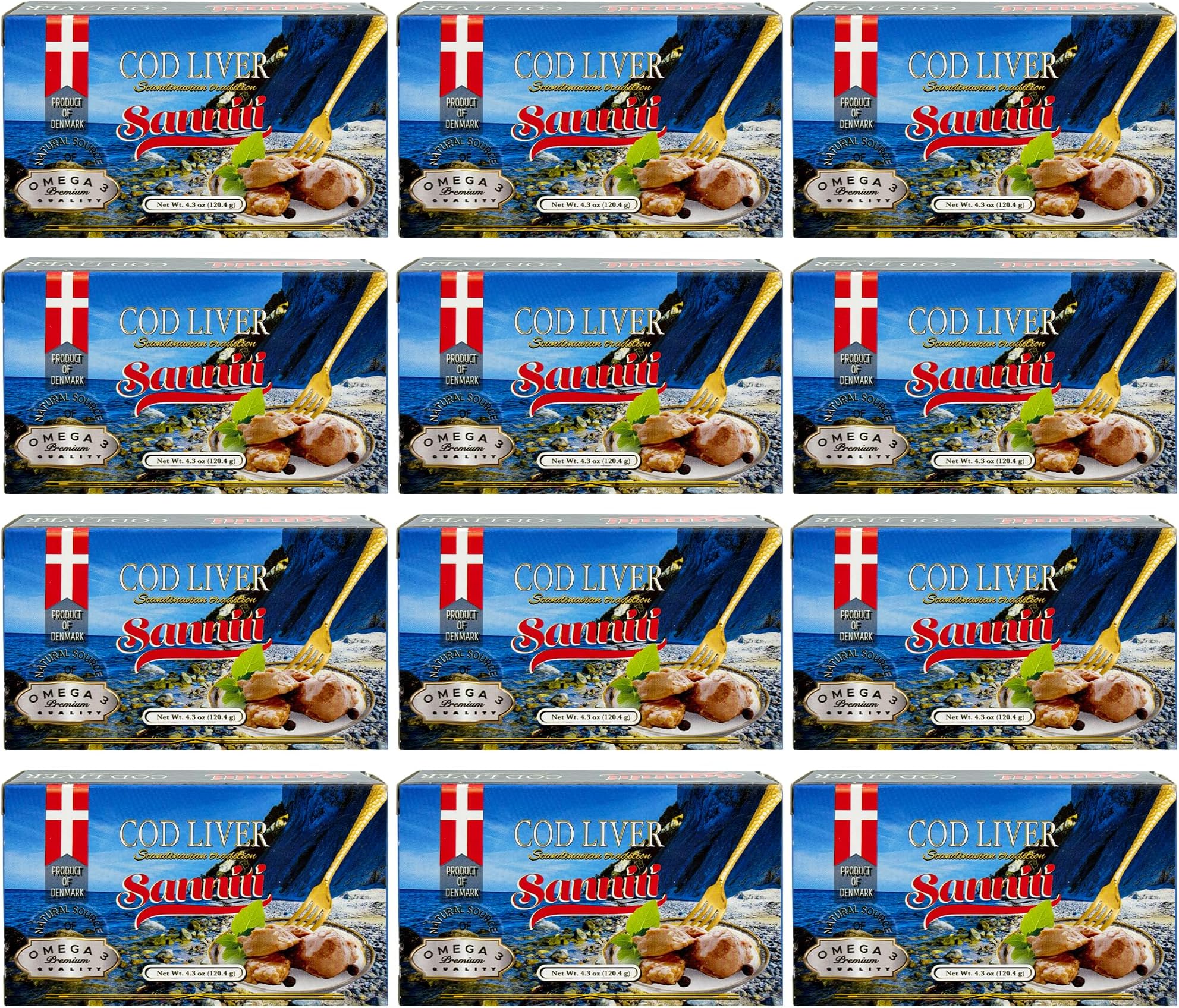 Cod Liver, Scandinavian Edition, 4.3 oz (Pack of 12)