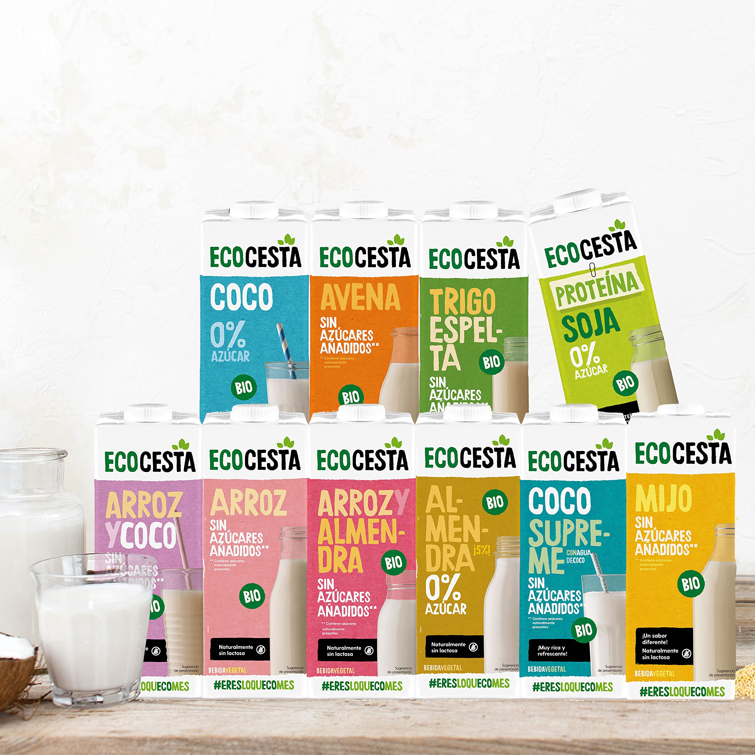 ECOCESTA Bebida Ecológica Vegetal de Almendra y Chocolate 200 ml Pack 24 Unidades