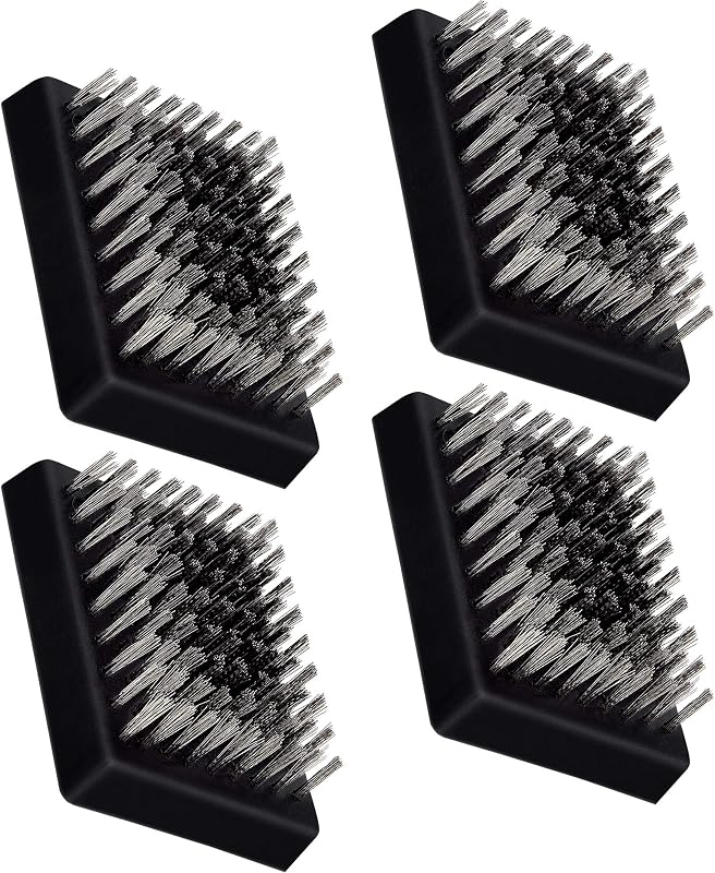 Leonyo BBQ Grill Rescue Brush Replacement Heads 3.3x2.5IN, 4 Pack | Barbecue Grill Brush Replaceable Heads Cleaner, Wire Bristle Free BBQ Grill Brush Heads Refill, Grilling Gifts for Men