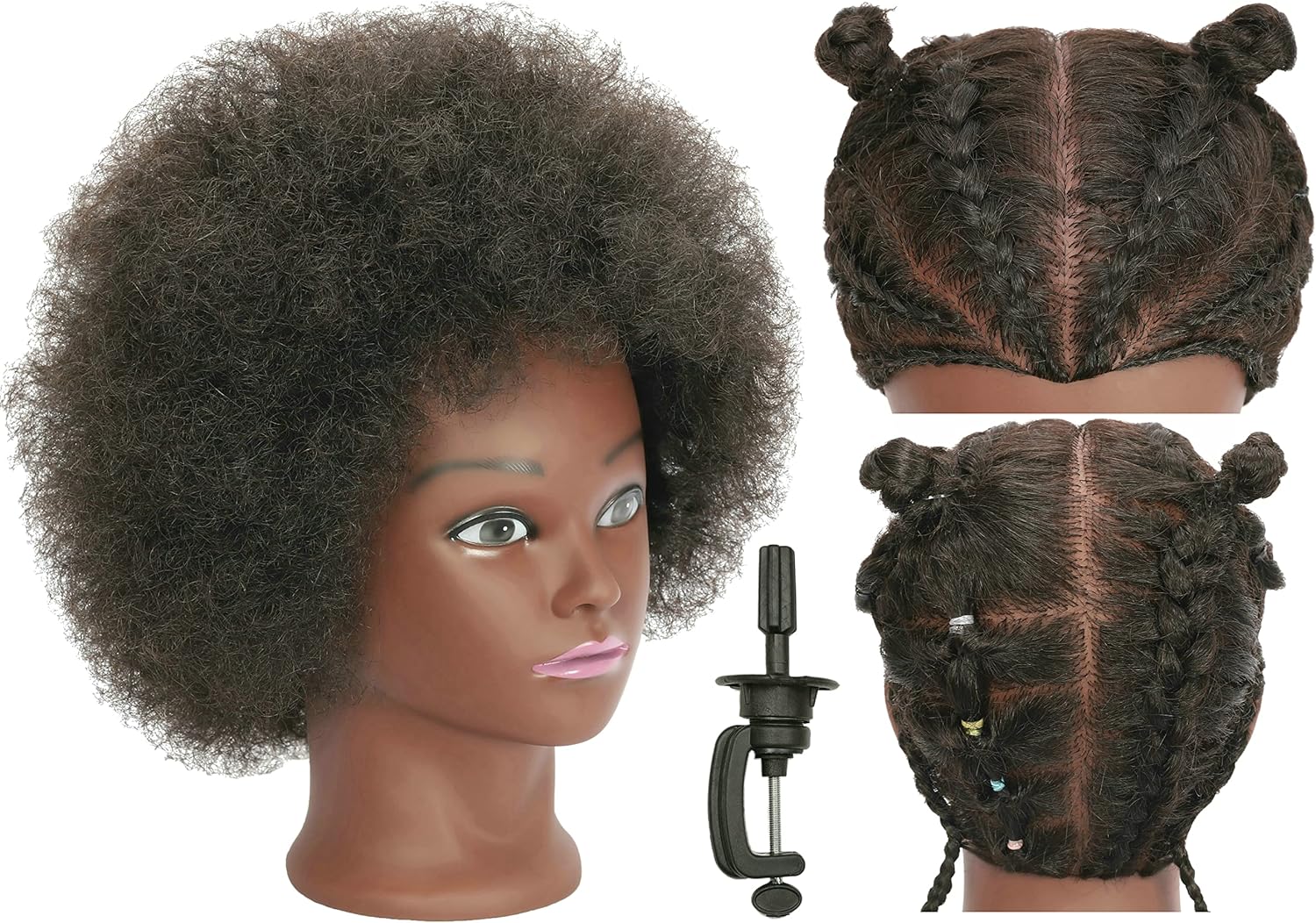 RYHAIR Kinky Curly Hair Mannequin Head with 100 Real Human Hair for Hairdresser Practice Afro