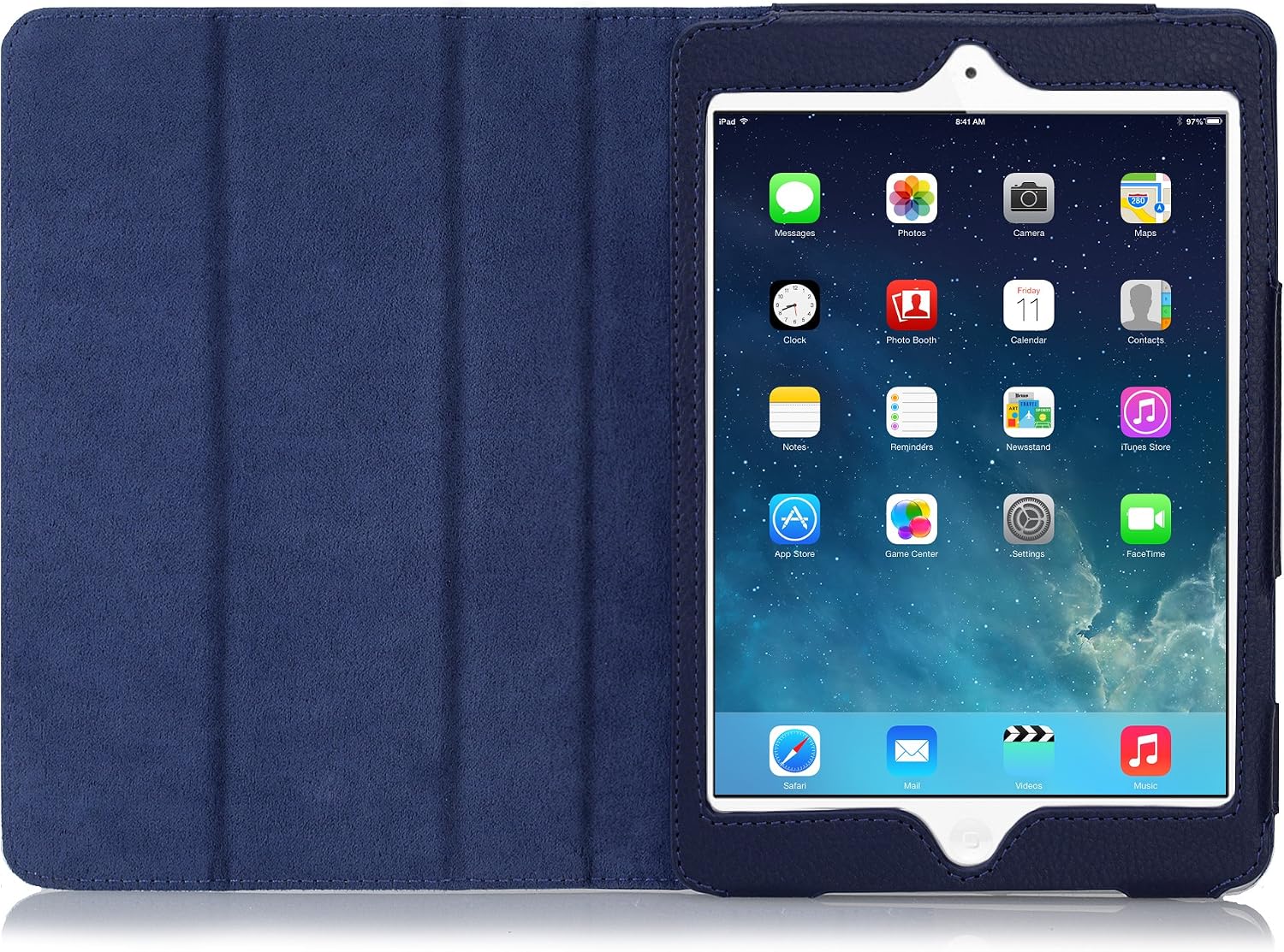 CaseCrown Bold Trifold Case for iPad mini with Built-in magnet for sleep / Wake Feature, Blue