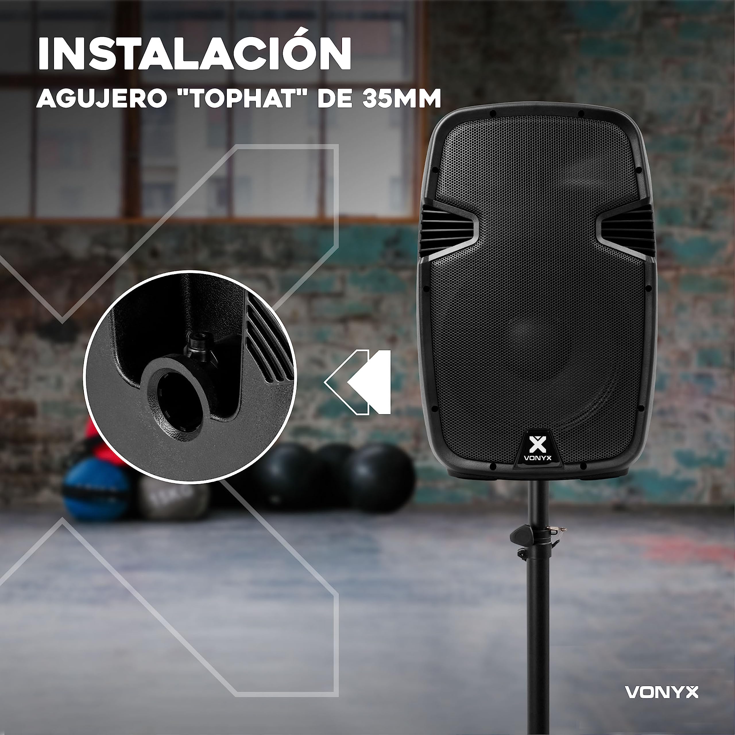 Vonyx SPJ-1200ABT Altavoz Activo 12” Autoamplificado 600W con Bluetooth, Reproductor MP3, USB/SD, Entrada Micrófono, Subwoofer Potente, Sonido Profesional para Fiestas, DJ, Karaoke y Eventos