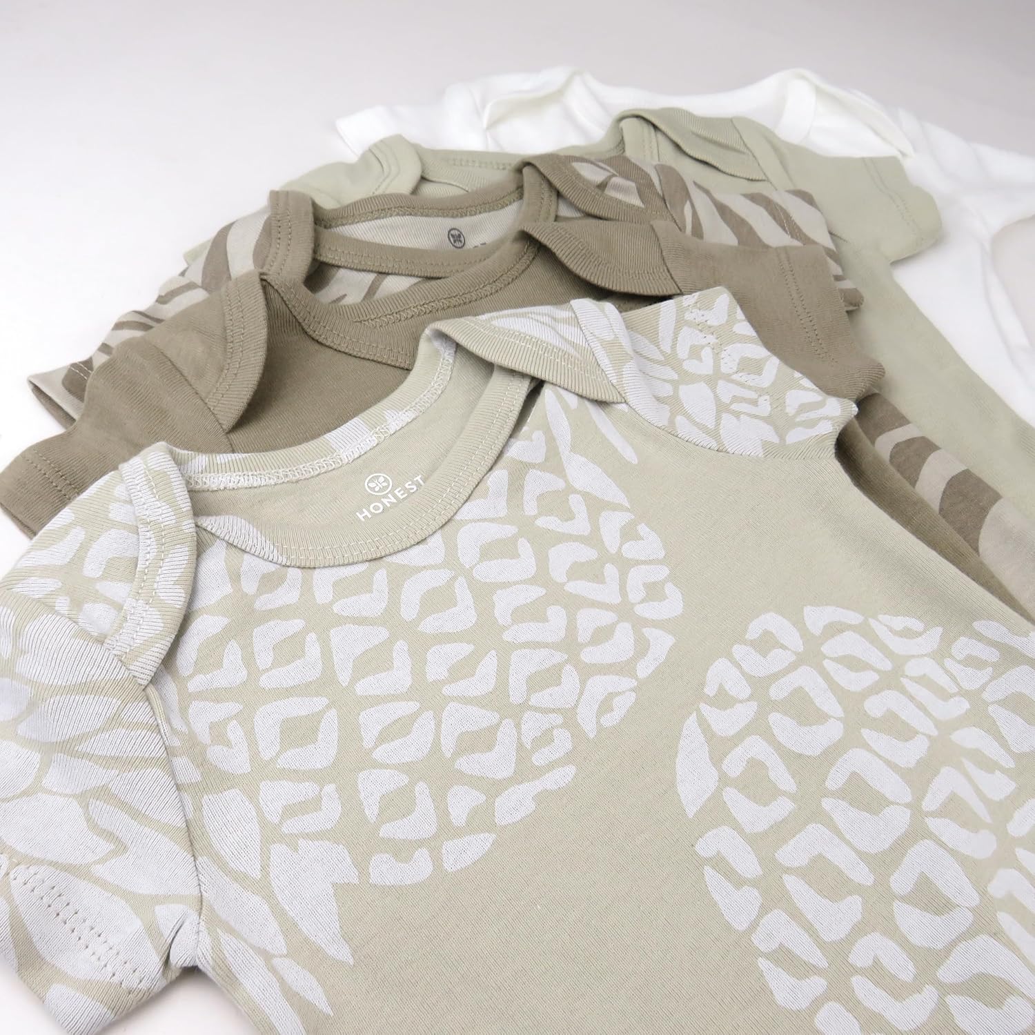 HonestBaby Baby 5-pack 100% Organic Cotton Short Sleeve One-piece Bodysuit