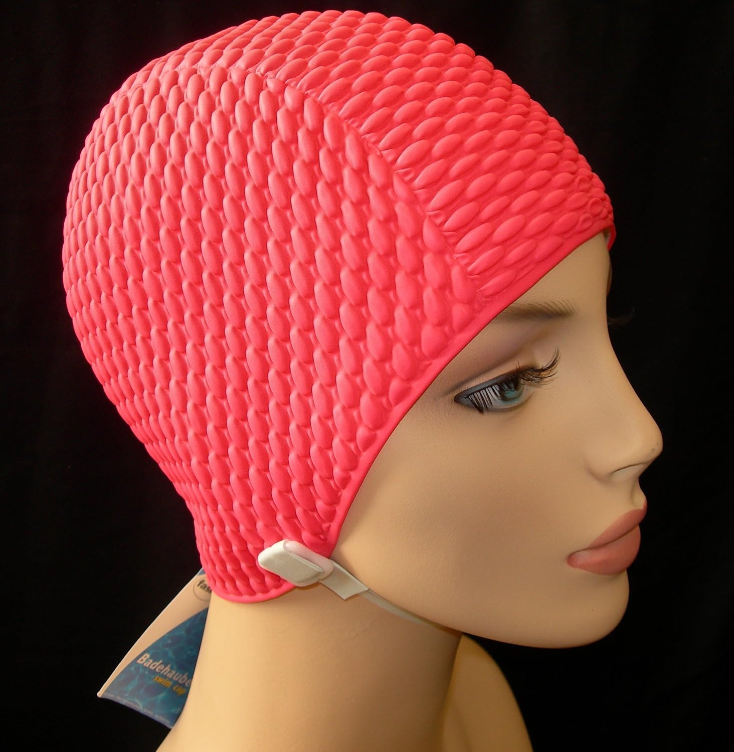 Cuffia da nuoto per donna con cinturino al mento, Vintage-Stil, nero,  arancione, turchese, Verde, Rosa, Rosso, Giallo, colore bianco : Amazon.it:  Sport e tempo libero