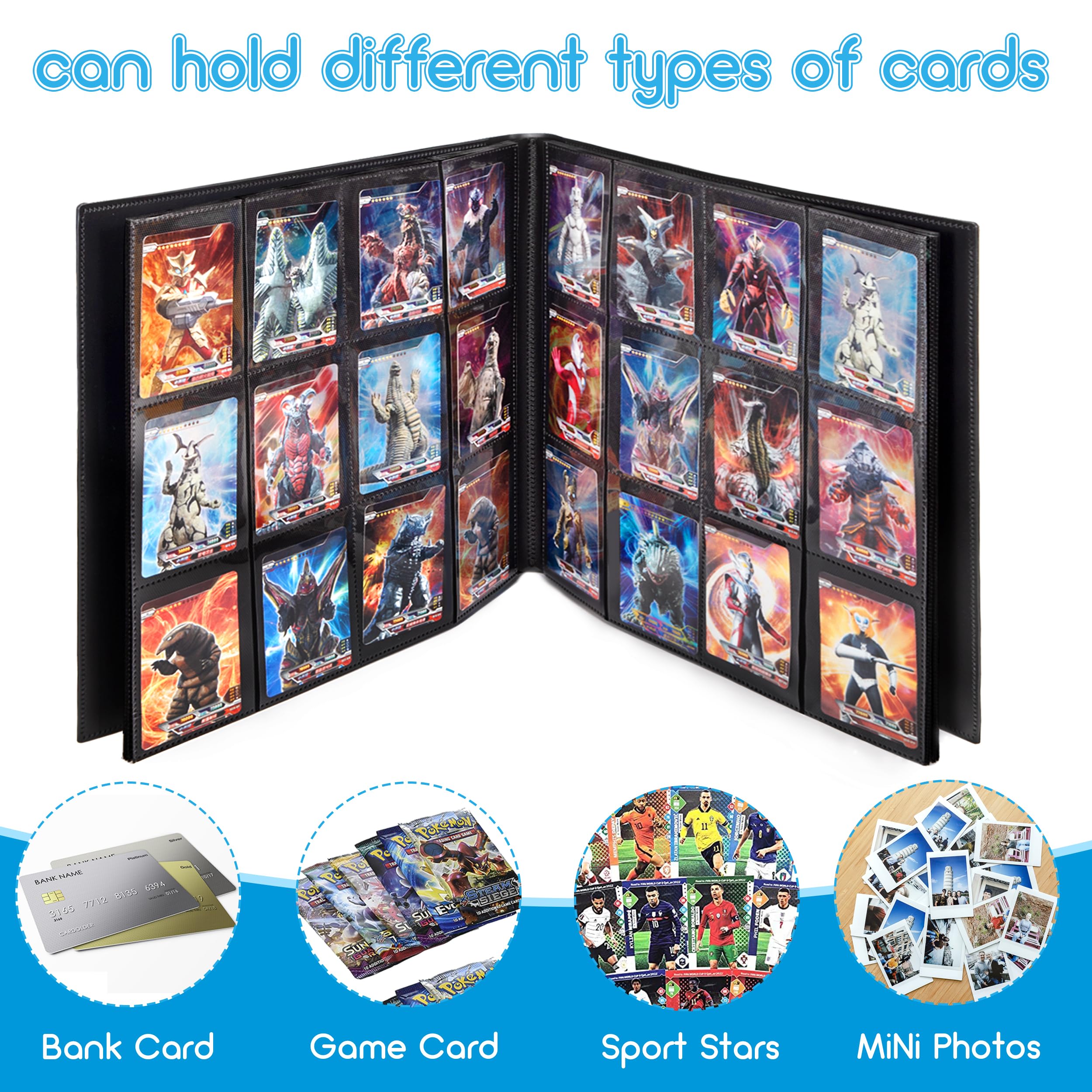 Sammelkarten-Halter – 9-Taschen Album, 20 Seiten Für Bis Zu 360 Karten, Grün, Für Pokemon, Yugioh, MTG