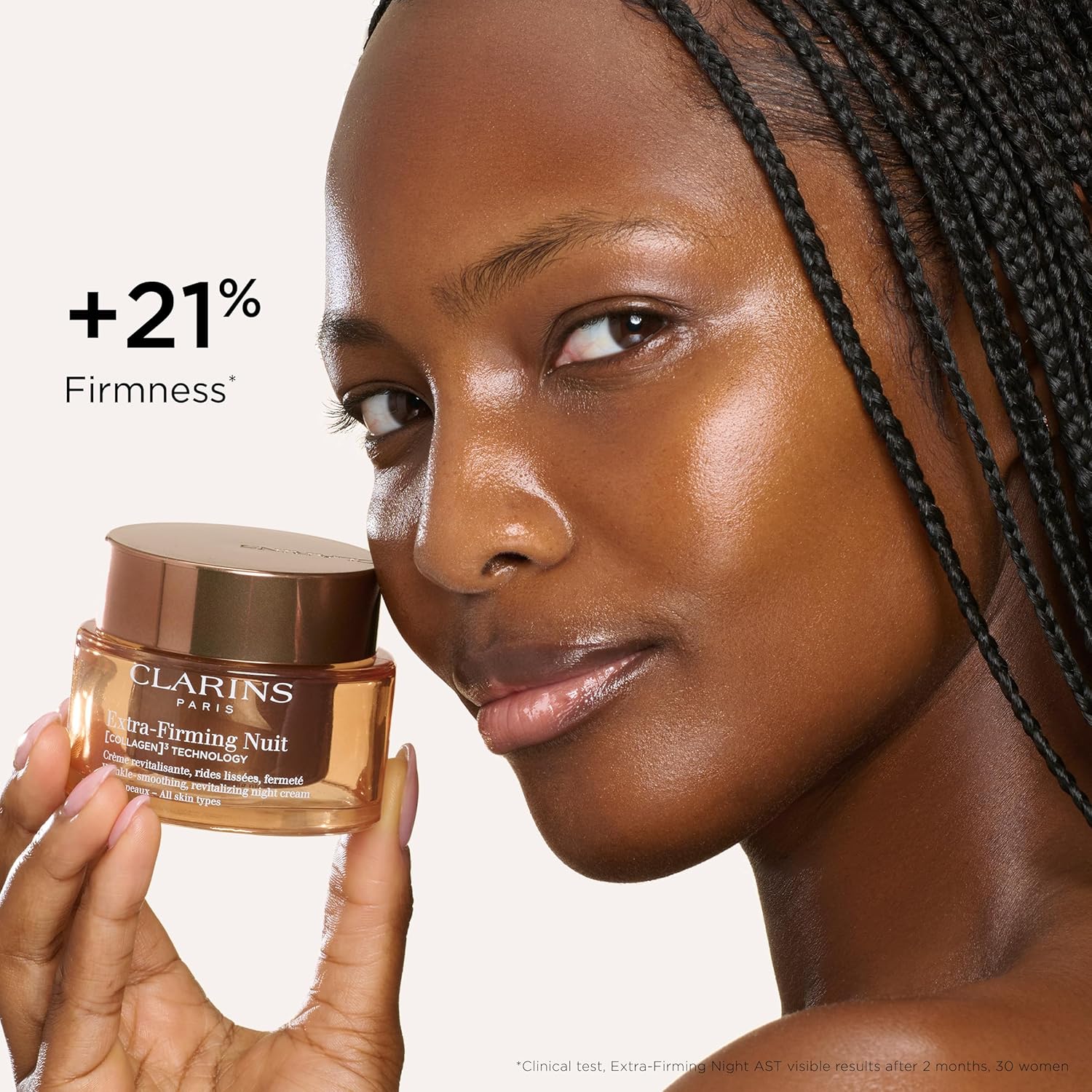 Clarins NEW Extra-Firming Night Moisturizer | Firming and Renewing Anti Aging Night Cream | Contains Collagen Polypeptide, Avocado Peptides & Niacinamide | Refillable | All Skin Types | 1.7 Ounces