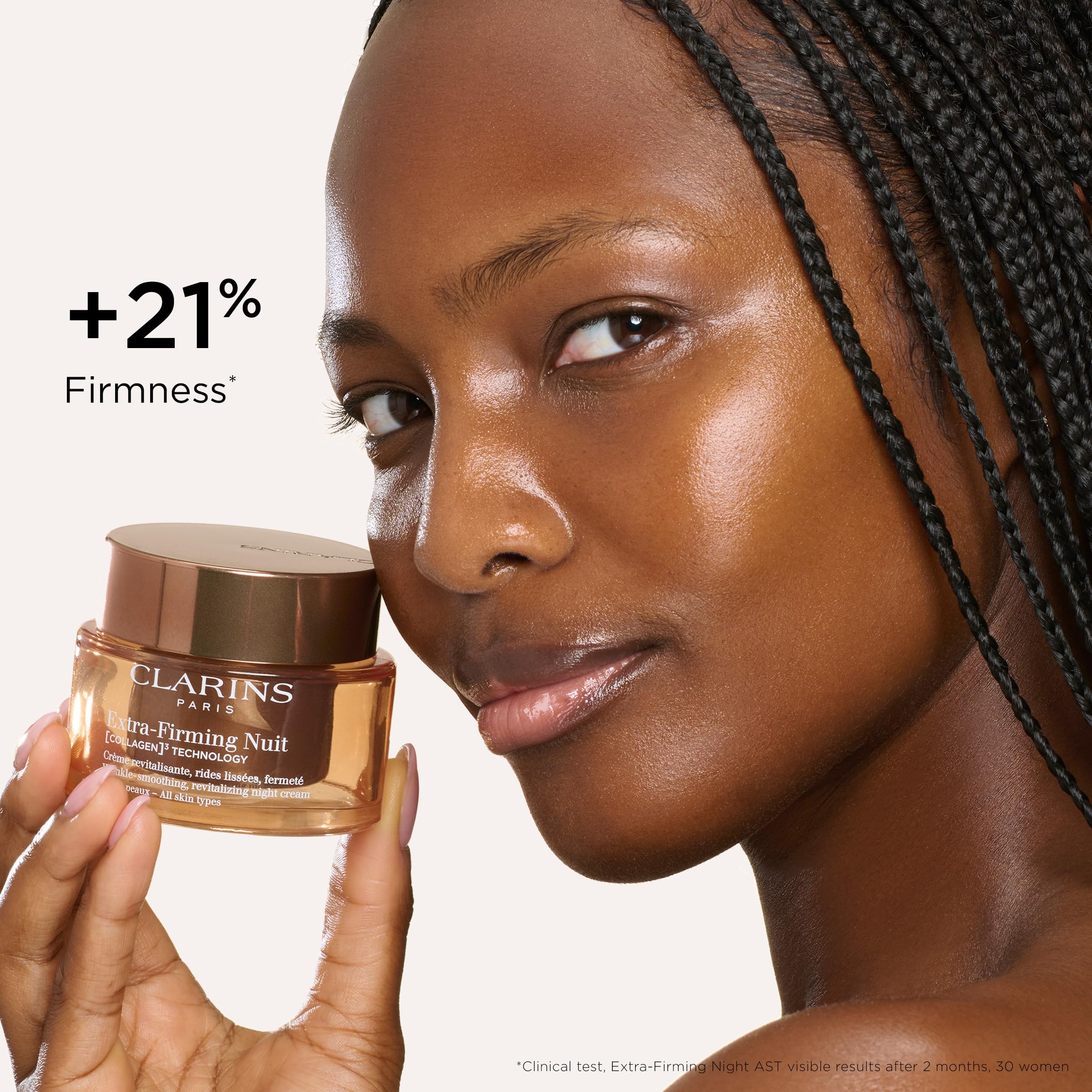 Clarins NEW Extra-Firming Night Moisturizer | Firming and Renewing Anti Aging Night Cream | Contains Collagen Polypeptide, Avocado Peptides & Niacinamide | Refillable | All Skin Types | 1.7 Ounces