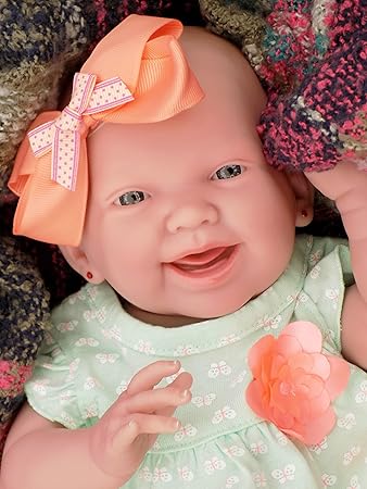 Amazon Com Smiling Baby Alive Realistic Berenguer 15 Inches Anatomically Correct Real Girl Baby Washable Doll Full Vinyl With Cute Extra Accessories Toys Games