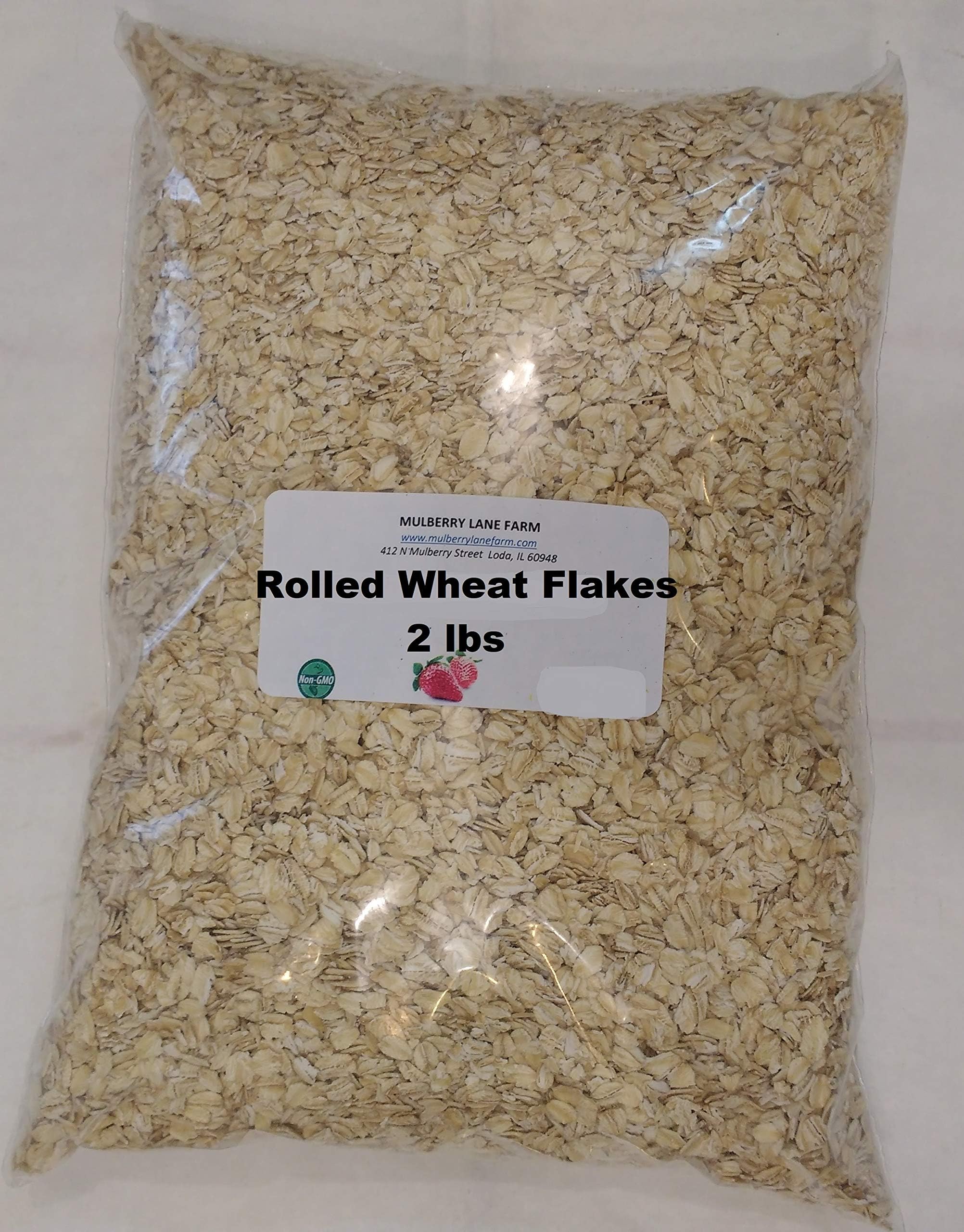 Rolled Wheat Flakes, All Natural, Non-GMO, Hot Cereal, Bulk… (2 Pound)