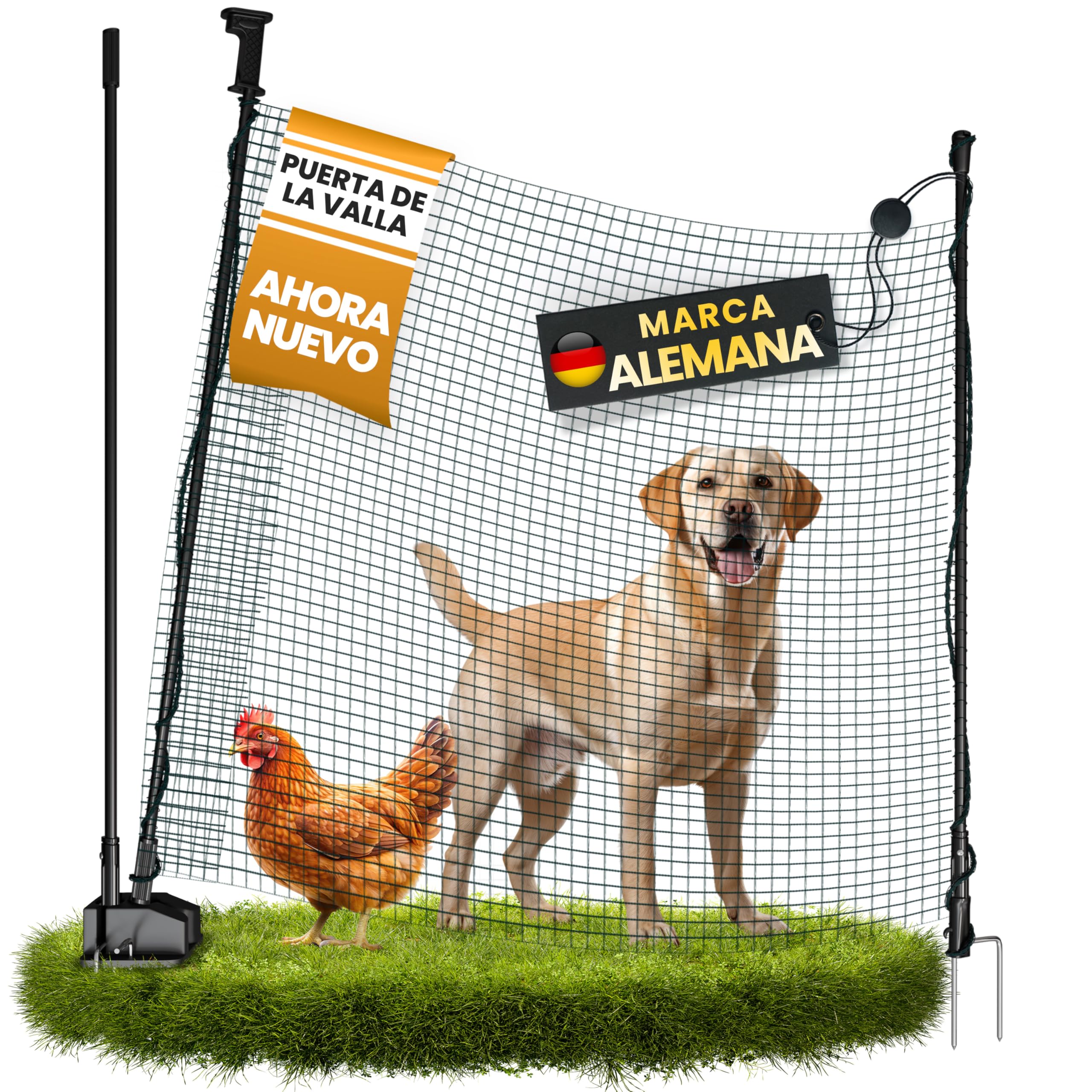 NATURIZ® Valla de mimbre con apertura con una sola mano – Puerta móvil para camping, jardín y pasto – Puerta de pasto con montaje y desmontaje rápido, sin electricidad