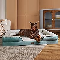 Vista 560 de Bedsure - Cama ortopédica XXL para perros, sofá cama lavable para perros gigantes, espuma de soporte con funda extraíble y lavable, forro Marrón