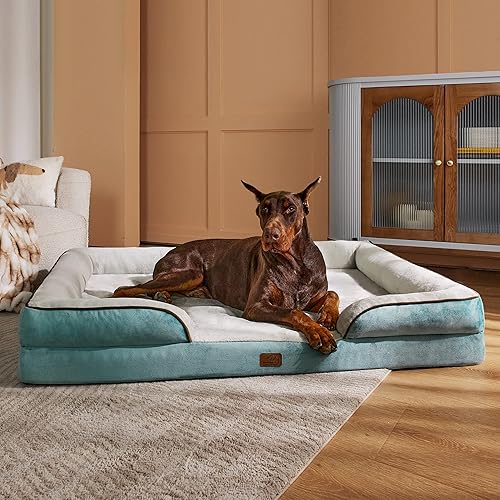 Vista 363 de Bedsure - Cama ortopédica mediana para perros, sofá cama impermeable para perros medianos, espuma de soporte con funda extraíble y lavable, forro