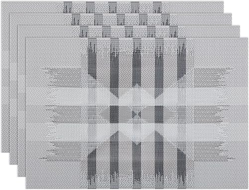 Winknowl Juego de 4 manteles individuales, resistentes al calor, resistentes a las manchas, aislamiento de vinilo, duraderos, lavables, elegantes