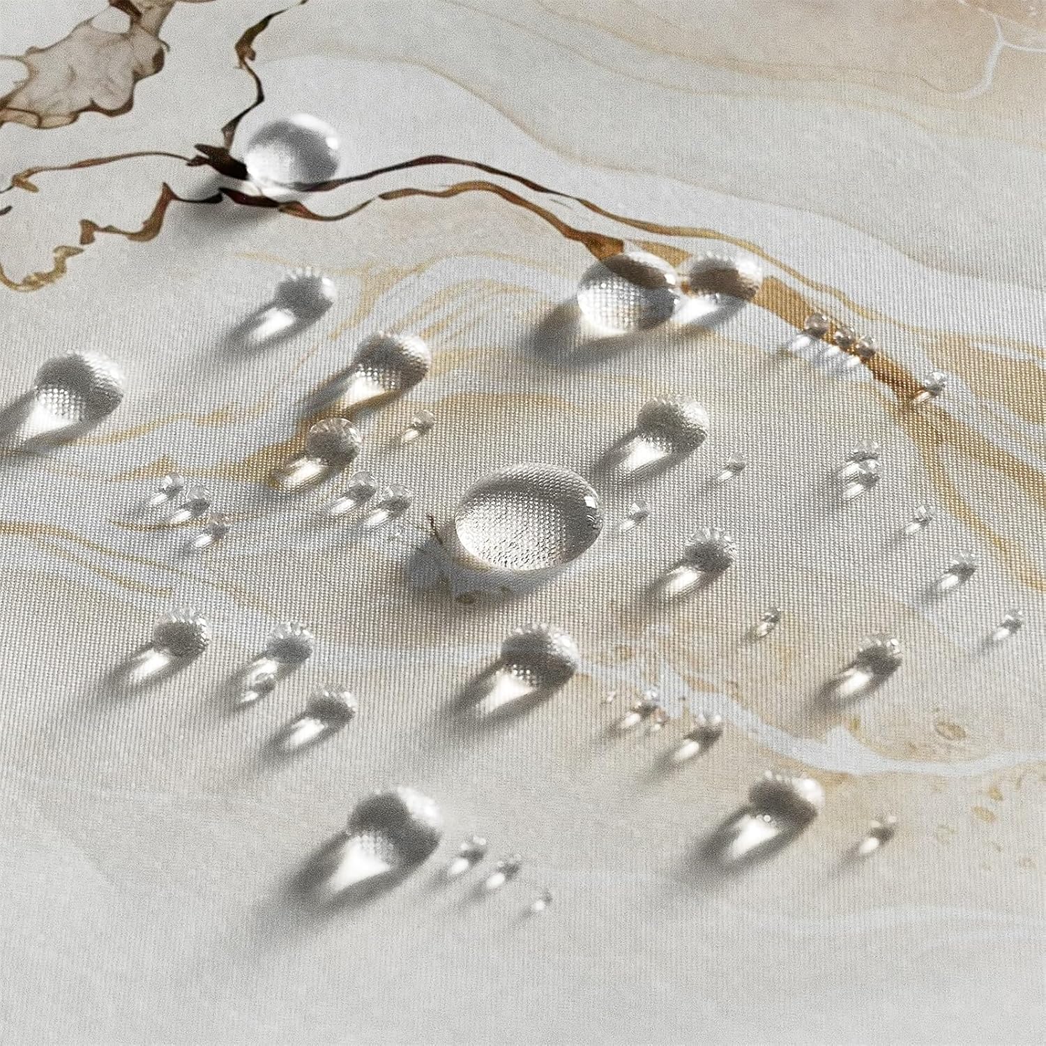 Renaiss Tan Marble Shower Curtain Modern Beige Waterproof Fabric Minimalist Shower Curtains Set Hooks Absract Taupe Ombre Aesthetic Luxury Hotel Bathroom Decorative Shower Curtain 72" W x 78" L